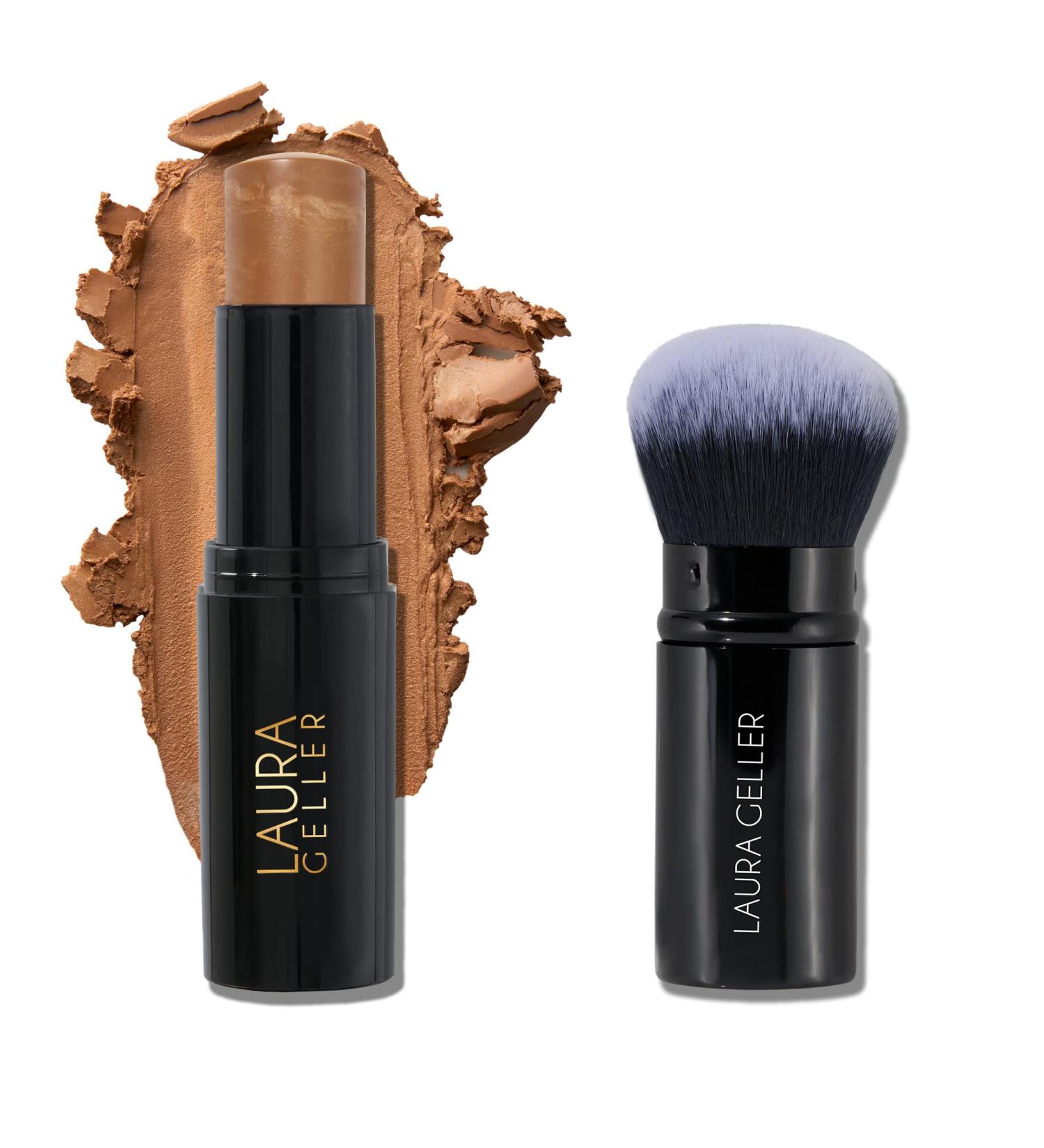 Laura Geller Italian Marble Bronzer Stick D'oro Glow + Kabuki Brush Set - Buy Online on GoSupps.com