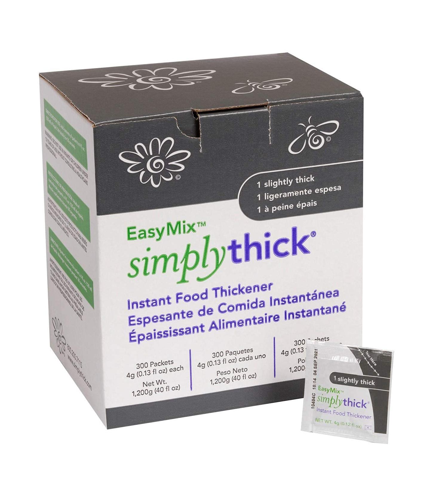 SimplyThick EasyMix 4g Packets (300 Count) - Dysphagia Gel Thickener for Swallowing Disorders - Creates IDDSI Level 1 Consistency - Buy Online on GoSupps.com