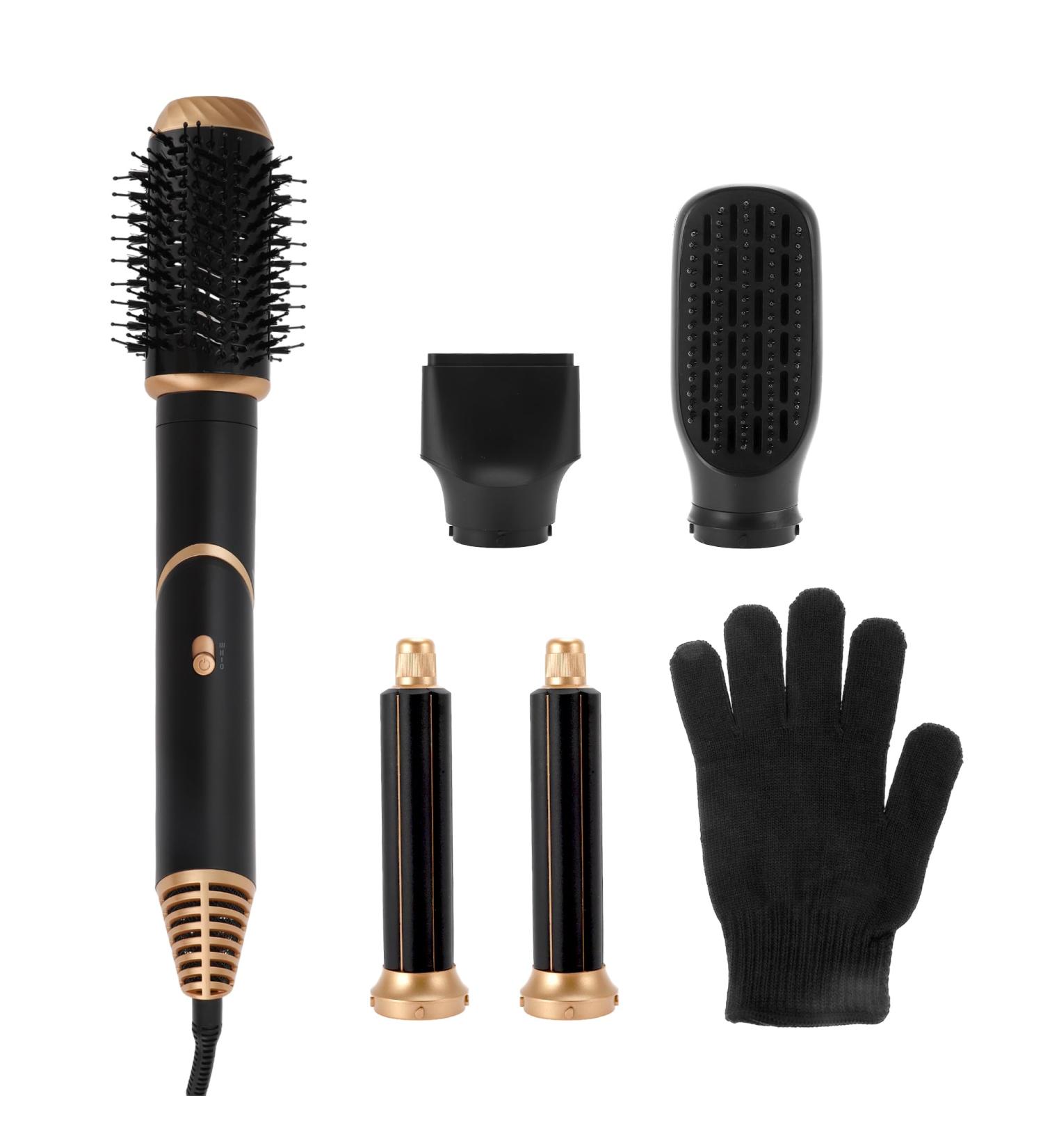 VOCOSTE 5-in-1 Hot Air Brush - Detachable Hair Dryer Volumizer & Styler Combo | Black Gold Tone - Buy Online on GoSupps.com