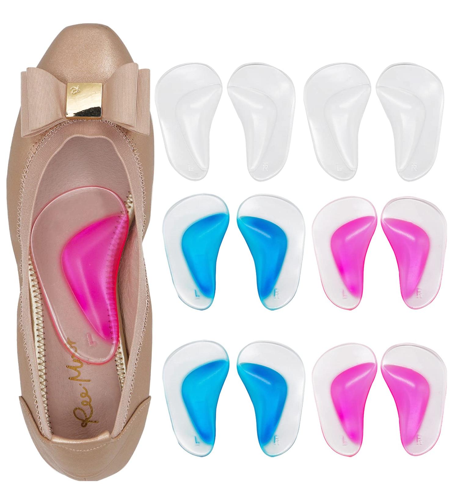 Gel Arch Support Pads (6 Pairs) - Plantar Fasciitis Shoe Insoles for Men and Women | Adhesive High Arch Pad Flat Feet Inserts for Pain Relief - Buy Online on GoSupps.com