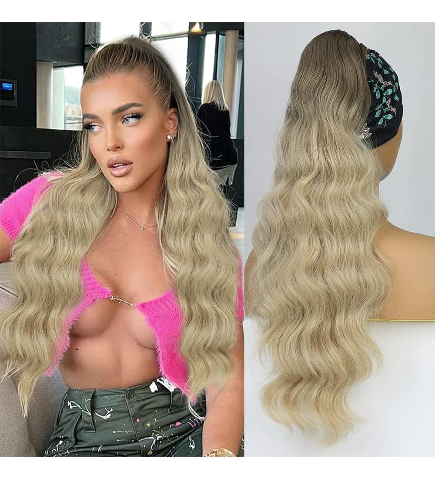 Pference Ombre Blonde Long Ponytail Hair Extensions for Women - 60cm Synthetic Afro Braid - Buy Online on GoSupps.com