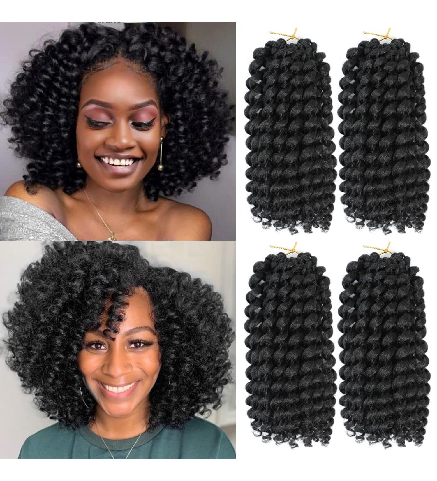 GetMaige 12 Inch Jamaican Bounce Crochet Hair 4 Pack - Natural Black Jumpy Wand Curls Crochet Hair for Black Women - Buy Online on GoSupps.com