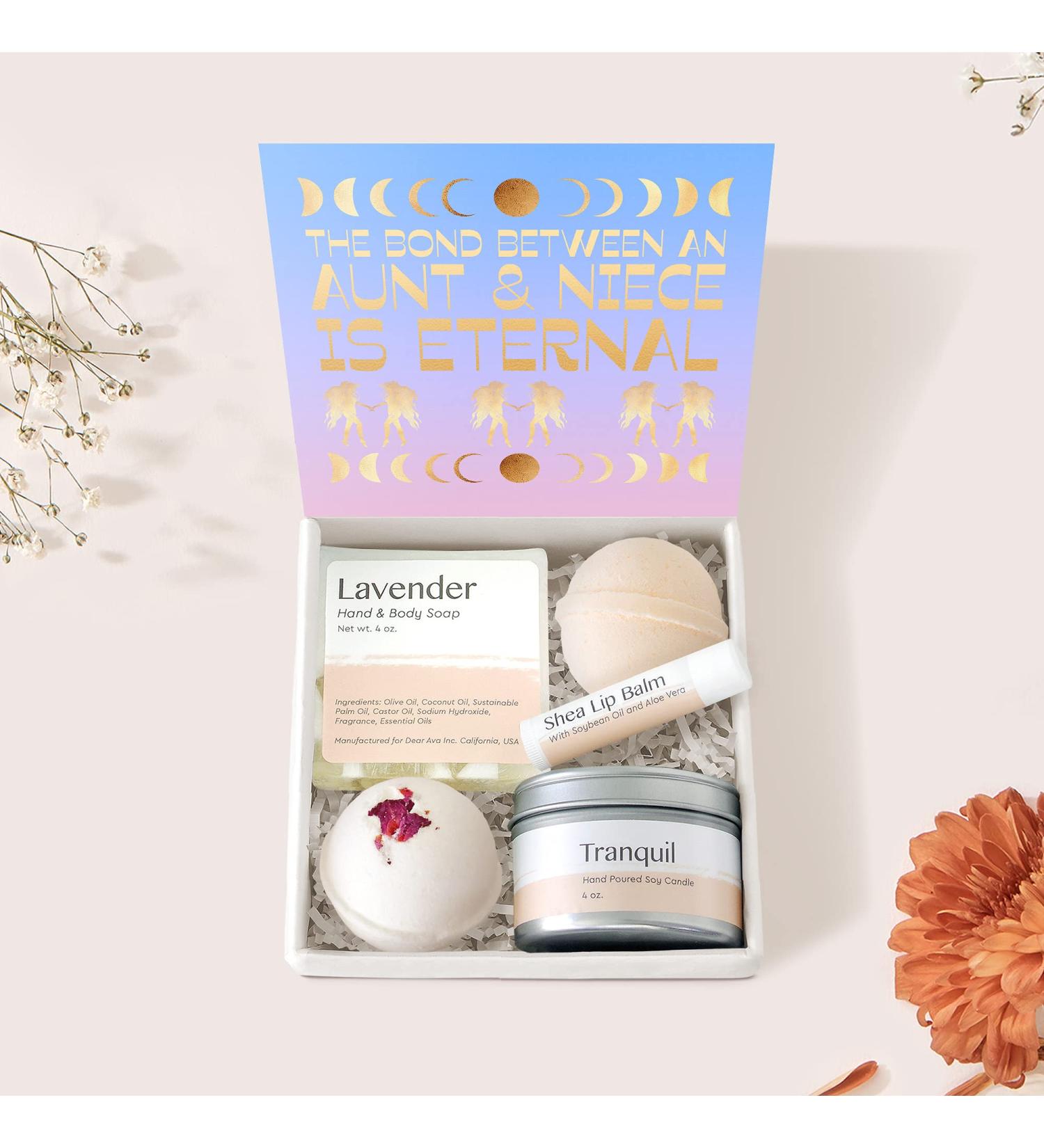 Dear Ava Spa Gifts for Women - Luxury Organic Self-Care Bath & Body Kit - Anti-Stress Relaxation Basket for Her - Perfect Birthday & Holiday Gift for Sister - Buy Online on GoSupps.com