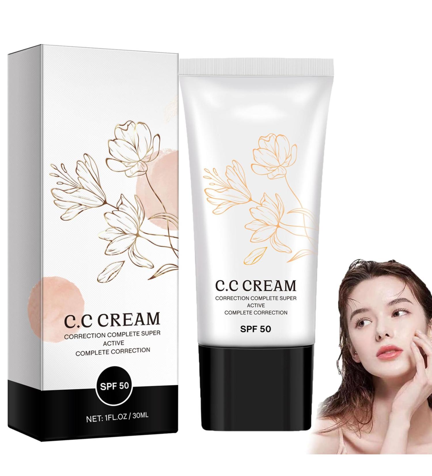 KLOUYHTY Korean Cc Cream With Spf 50 For Older Women Skin Tone Adjusting Cc Cream Spf 50 Self Adjusting Foundation For Mature Skin Full Coverage Color Correcting Foundation For All (1pc) - Buy Online on GoSupps.com