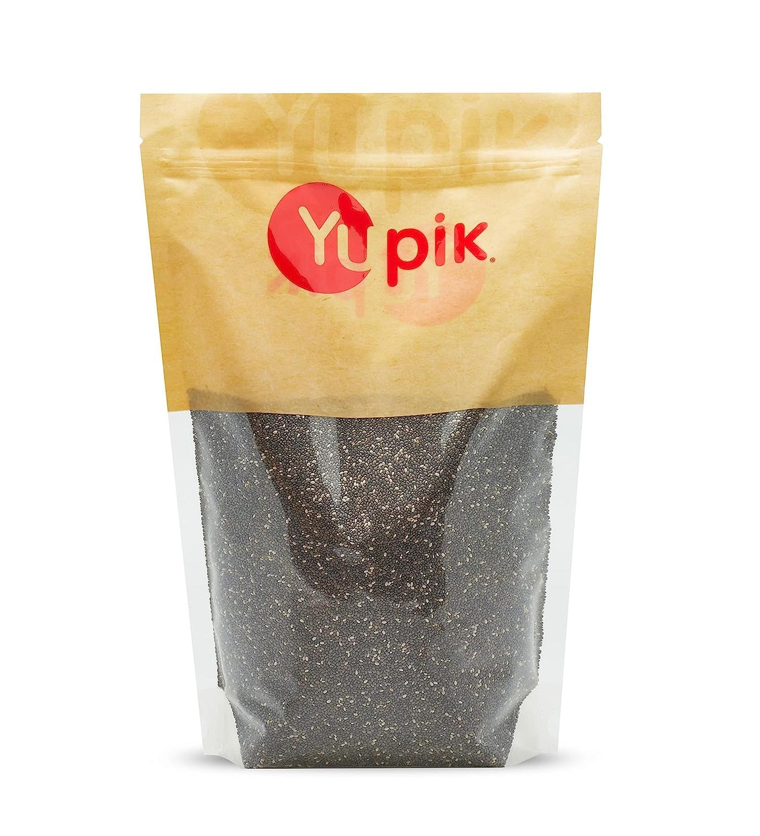 Yupik Raw Black Chia Seeds 1 kg 6 Count Gluten-Free Kosher Vegan Natural Seeds Plant-Based Superfood Rich in Fiber Source of Omega-3 Ideal for Chia Pudding & Smoothies Gels Easily Raw Black Chia Seeds 1kg 6 Count - Buy Online on GoSupps.com