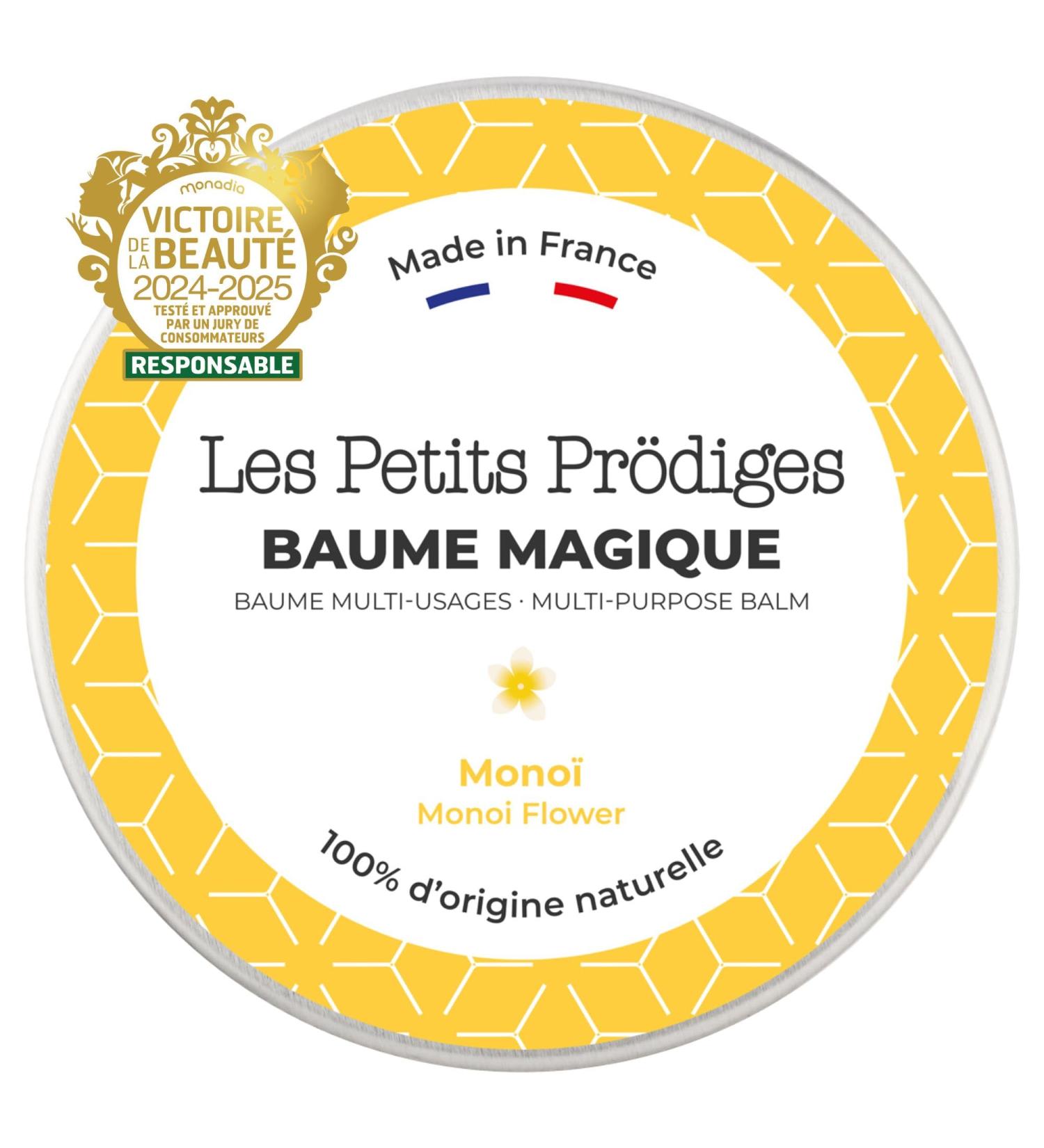 Multi-Purpose Magic Balm Mono 100ml - 100% Natural Moisturizing Body Face Hair Care for All Skin Types - Made in France - Not Tested on Animals - Recyclable Packaging - LES PETITS PRODIGES - Buy Online on GoSupps.com