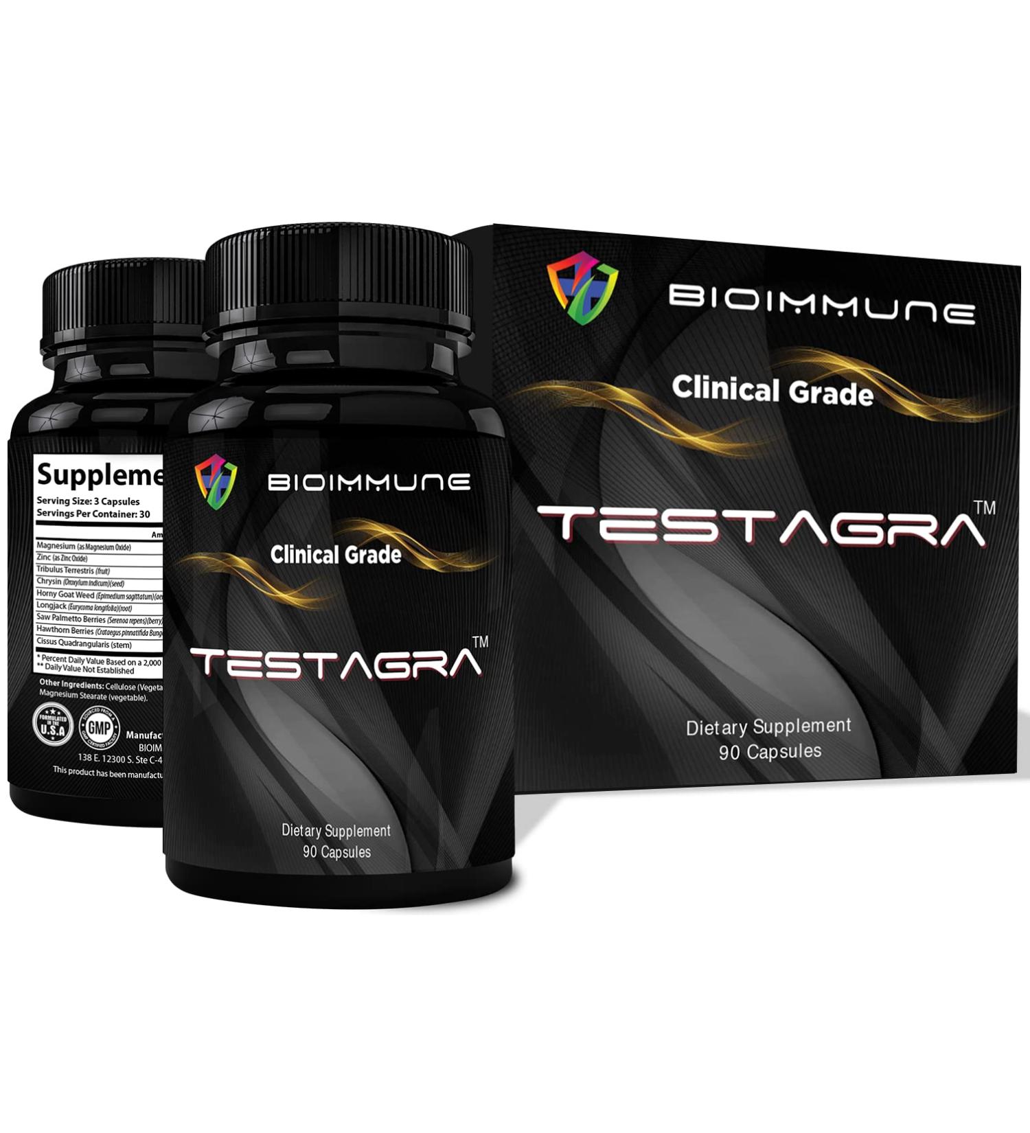 TESTAGRA Testosterone Booster for Men - 10X Concentrated Supplement for Lean Muscle Energy & Strength | Saw Palmetto Tribulus Tongkat Ali Horny Goat Weed & Zinc - Buy Online on GoSupps.com