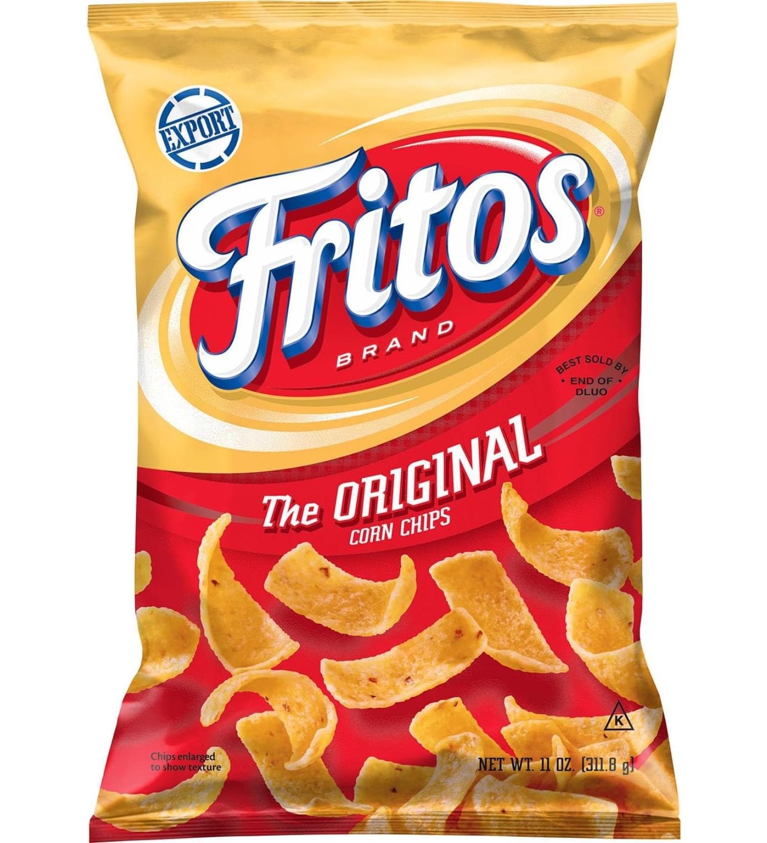 FRITOS Original Corn Chips - 11oz (311g) - Classic Crunchy Texture and Golden Colour - Original American Flavour - No Added Flavours and No Preservatives - Party Pack - By BEXICO - Buy Online on GoSupps.com