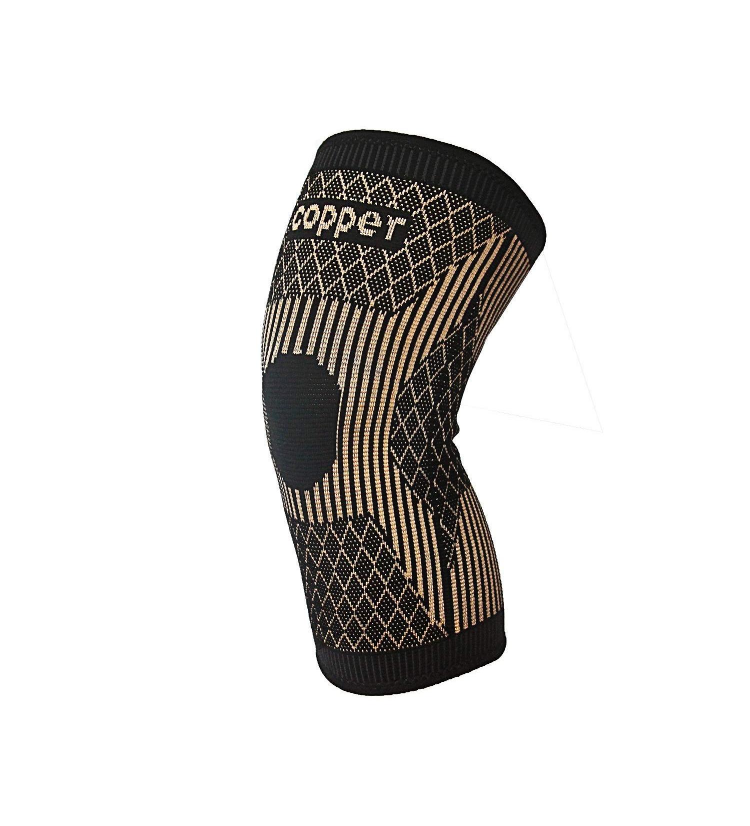 Copper Knee Brace Sleeve - Large Size for Sports, Arthritis Pain Relief & Support - Buy Online on GoSupps.com