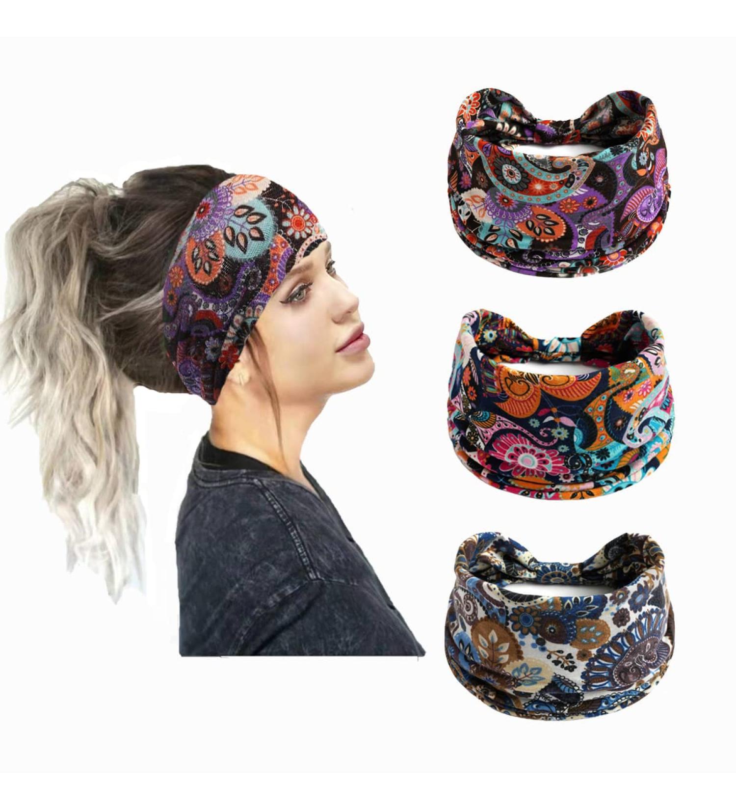 IMOMENT Boho Wide Headbands for Women - Non Slip Fashion Headwrap for Yoga, Running & Sports - Set of 26 - Buy Online on GoSupps.com