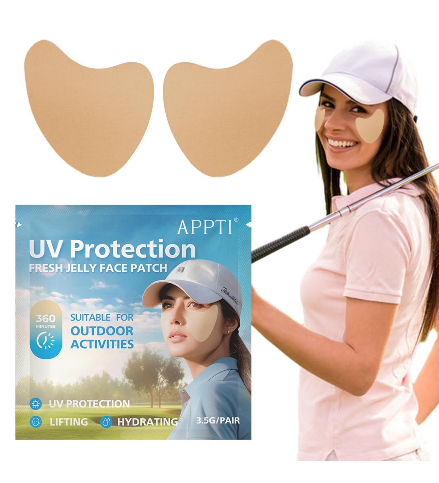 5 Pairs Sunscreen Patch Golf - UV Sunscreen Stickers Comfortable Fit Sun Patch | Waterproof Sunscreen Facial Patches UV Sun Stickers for Golf Outdoor Activities Sports Crickets - Buy Online on GoSupps.com