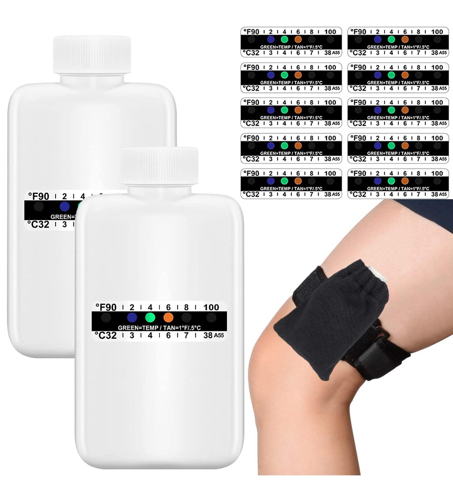 14-Piece Urine Test Kit with 2 Bottles, 10 Adhesive Temperature Strips, Leg Strap, Pouch, Sticker - Portable Travel Set - Buy Online on GoSupps.com