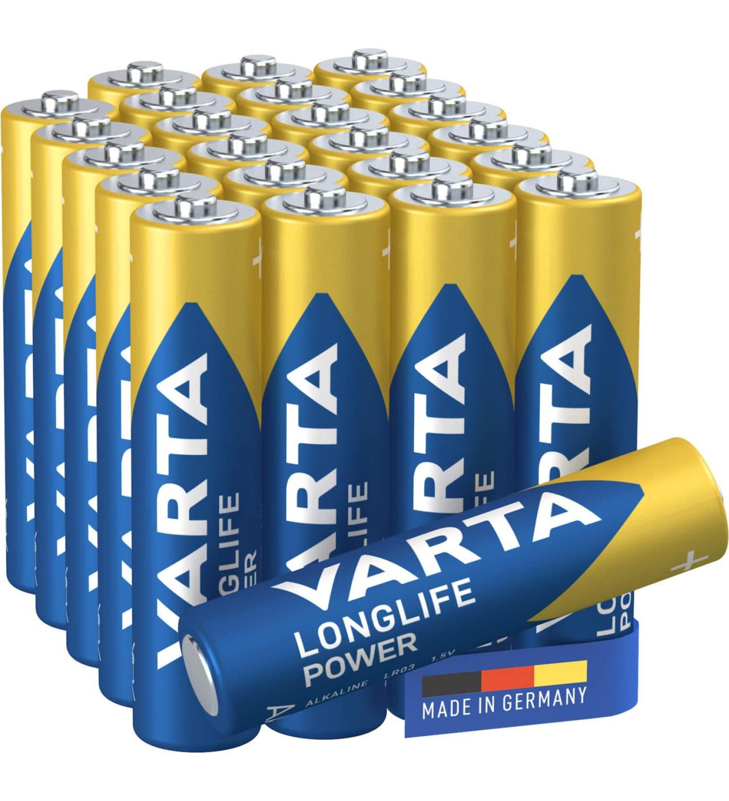Buy Varta AAA LR03 15V Alkaline Batteries - 24 Count Pack | Non-Rechargeable Durable Power for All Devices - Buy Online on GoSupps.com