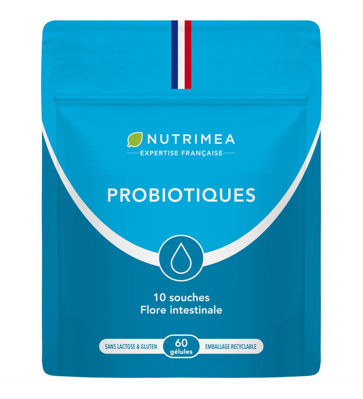 PROBIOTIQUE FLORE INTESTINALE Avec Pr biotiques Equilibre de la Flore Intestinale 10 Souches 10 Milliards d UFC par G lule 60 G lules Vegan Fabriqu en France Nutrimea 10 Milliards D'ufc - Buy Online on GoSupps.com