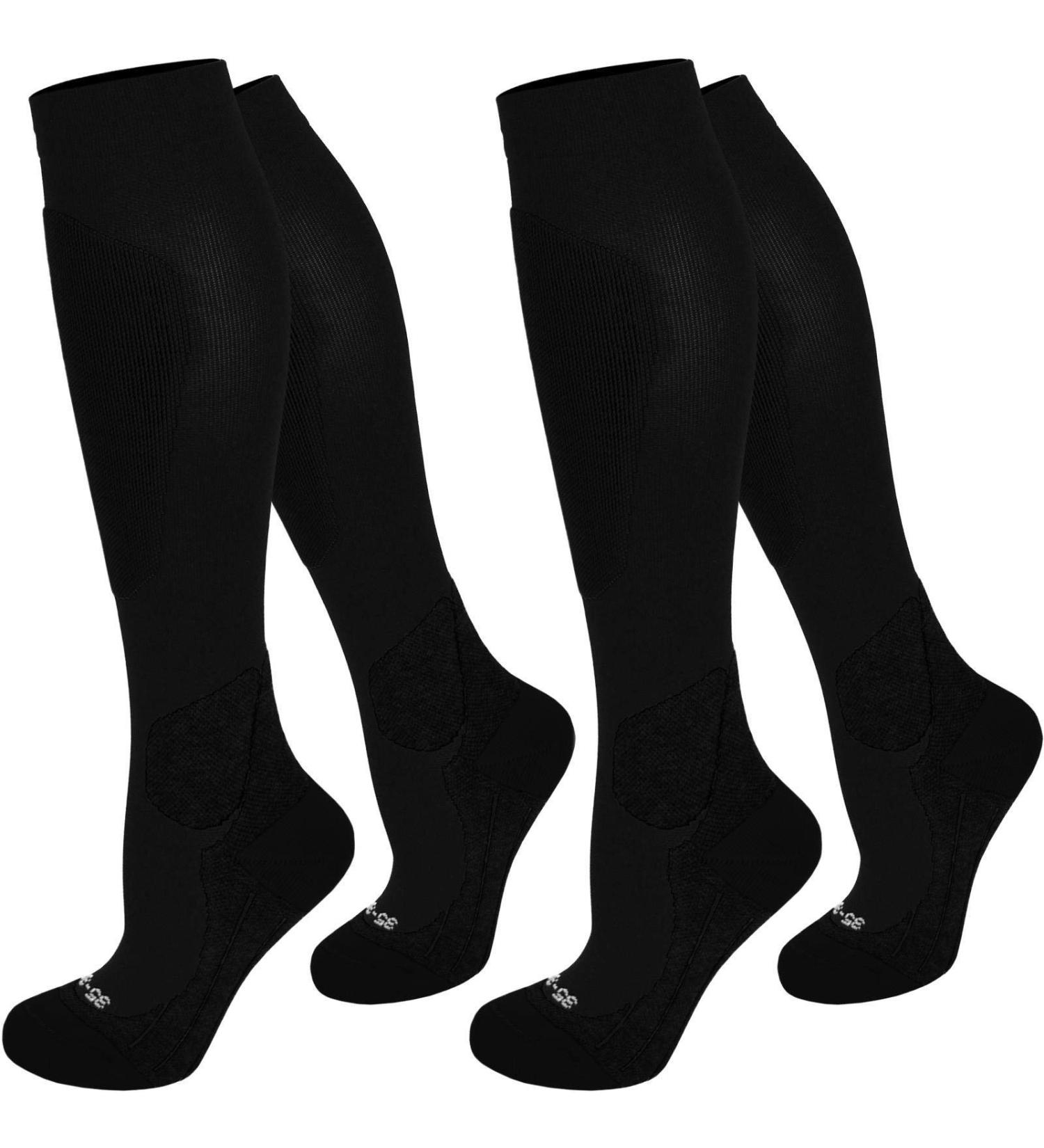 Normani Compression Stockings for Men & Women - Supportive Travel Hiestock 2 Pairs in Sport/Black (43-46) - Buy Online on GoSupps.com