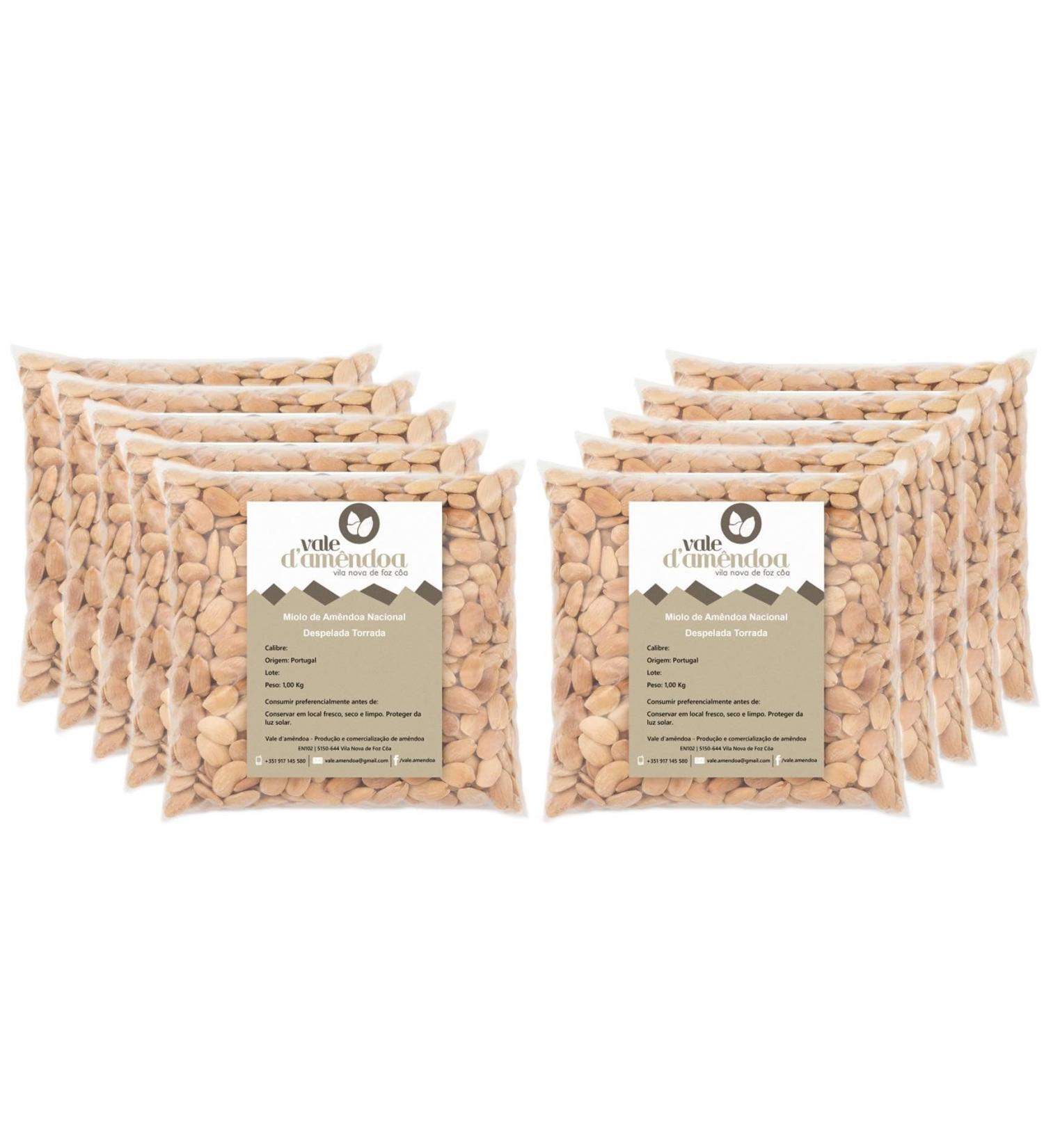 Portuguese Toasted Skinless Almond 10 kg Large Natural Ideal for Vegan Vegetarian Keto and Paleo Diets. Vale D'Amendoa - Buy Online on GoSupps.com