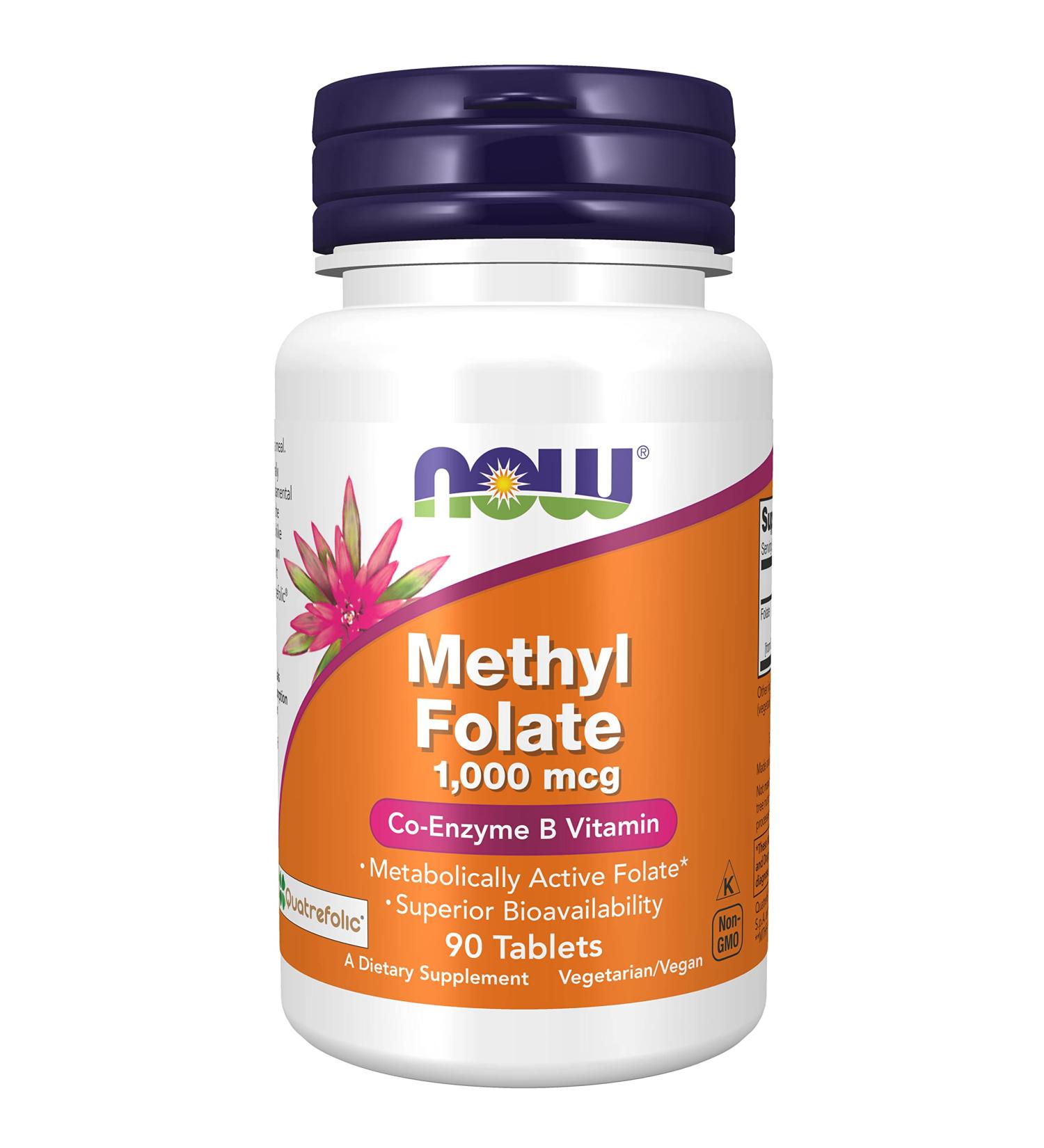 u201cNow Foods Methyl Folate 1000mcg 90 Vegan Tablets | Lab-Tested Vitamin B9 | Gluten & SOYA Free | Vegetarianu201d - Buy Online on GoSupps.com
