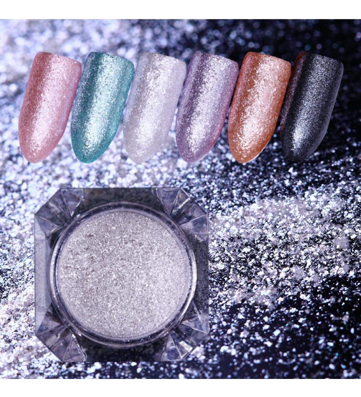 Holographic Nail Powder Holo Rainbow Mirror Effect Nail Pigment Kit for Nail Gel Polish Dipping Tool Purple - Buy Online on GoSupps.com