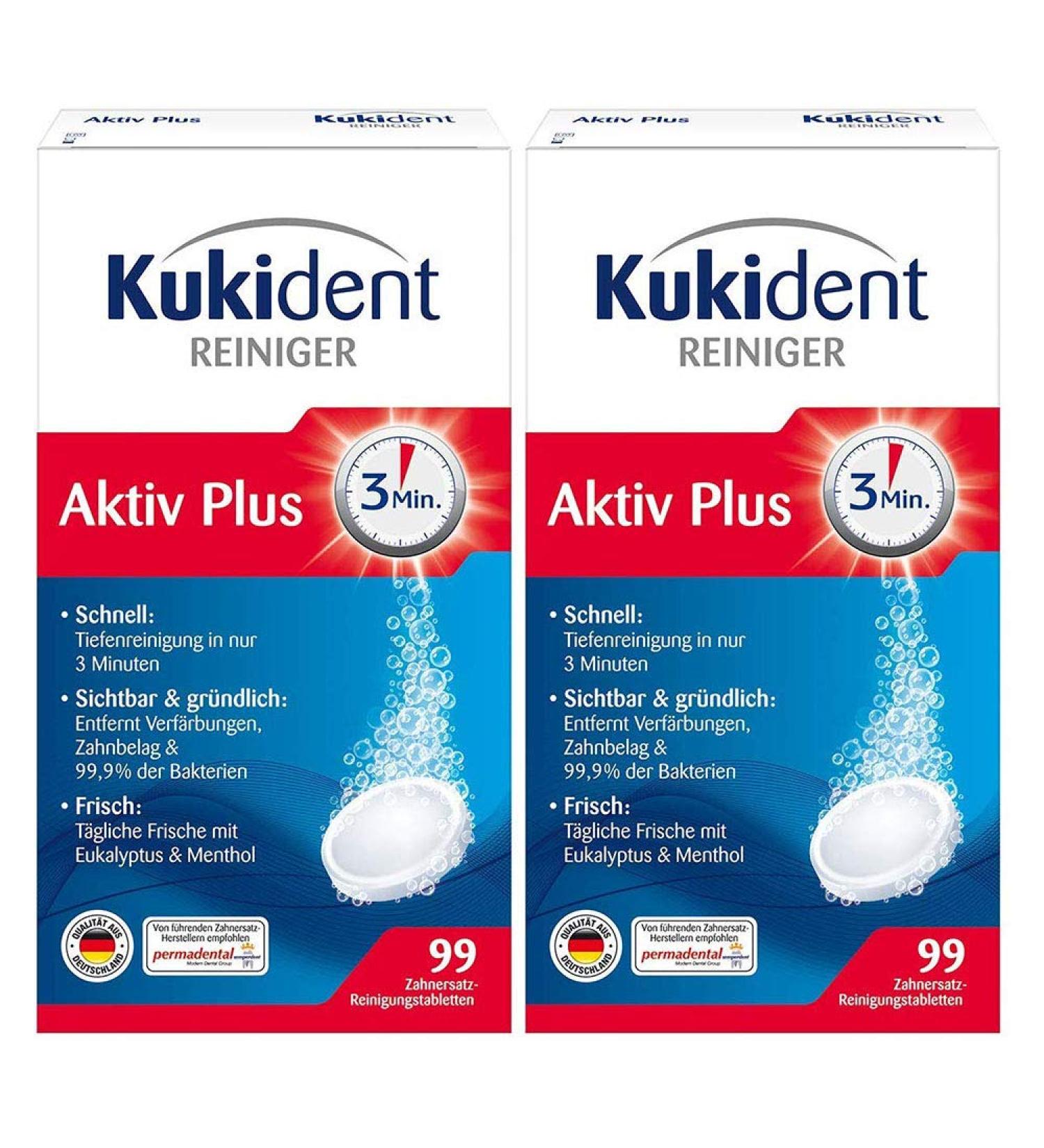 Kukident Aktiv Plus Cleaning Tablets - 6x33 Tablets for Dentures & Dental Prostheses - International Shipping Available - Buy Online on GoSupps.com
