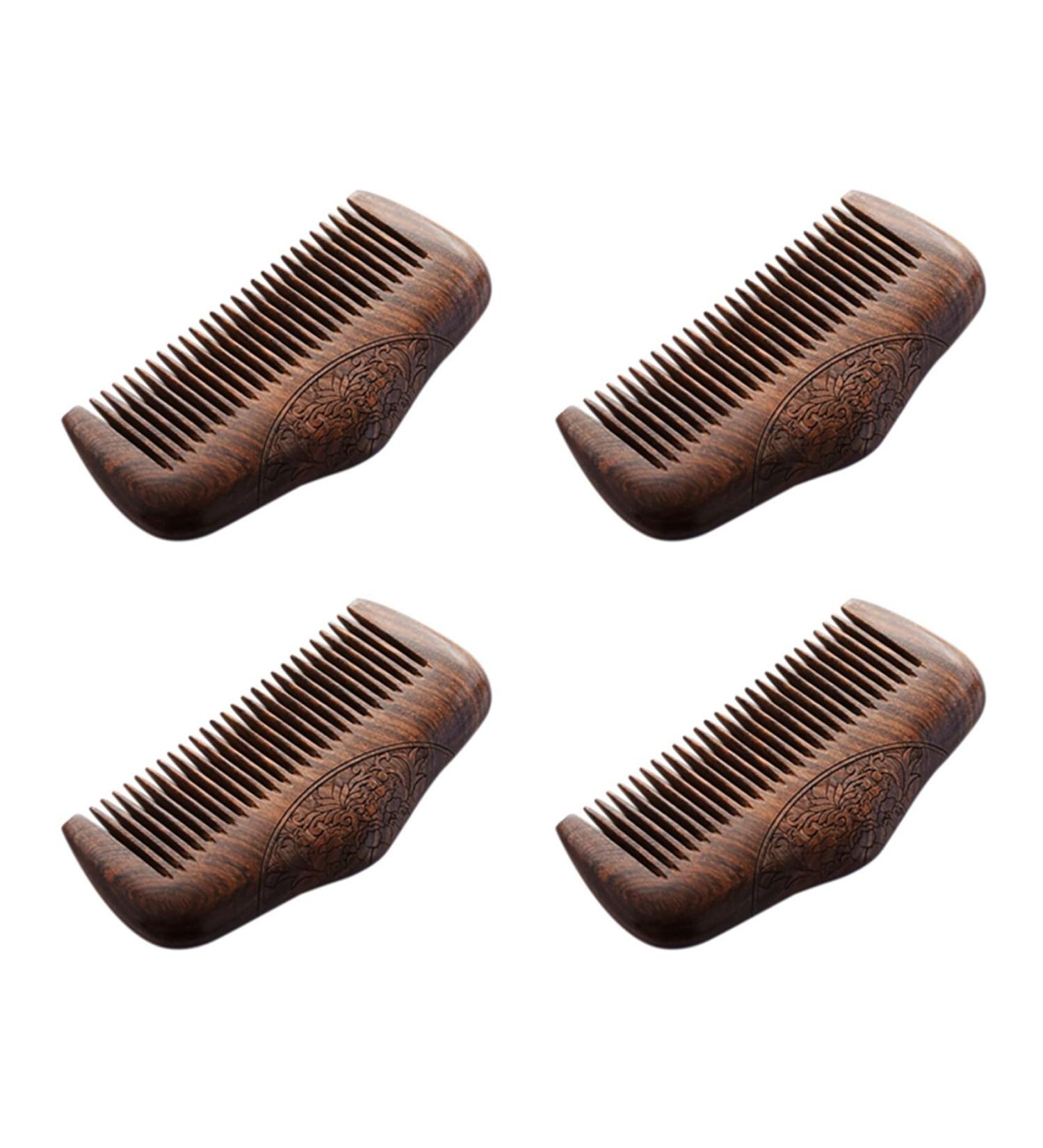 4X Peigne de Poche Bois de Vert Naturel Super Narrow Dent Bois Peignes Statiques Poux Barbe Peigne Coiffure Peigne En Bois de - Buy Online on GoSupps.com