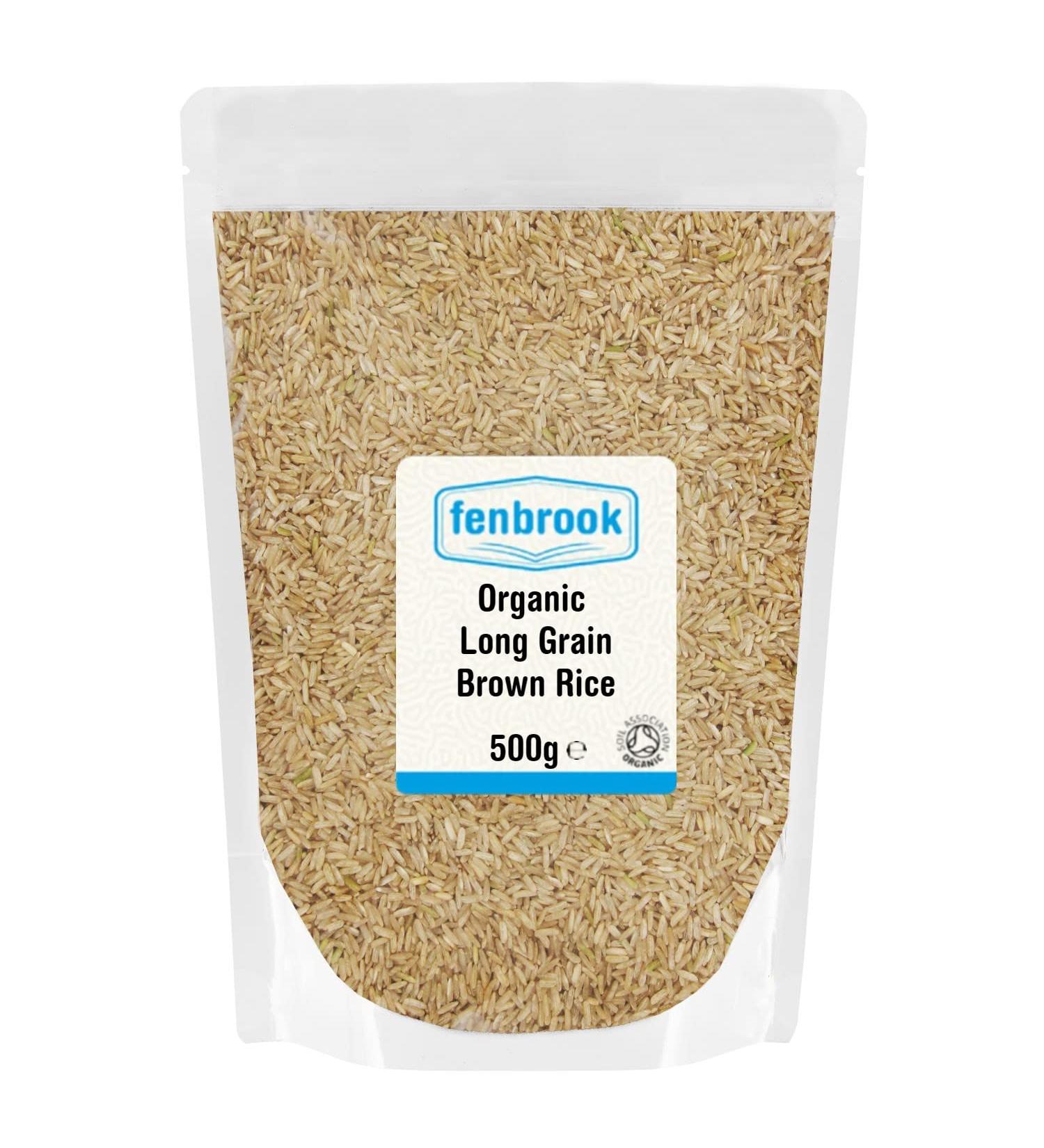 Organic Long Grain Brown Rice 500g | Certified Organic by Fenbrook Organic - Buy Online on GoSupps.com