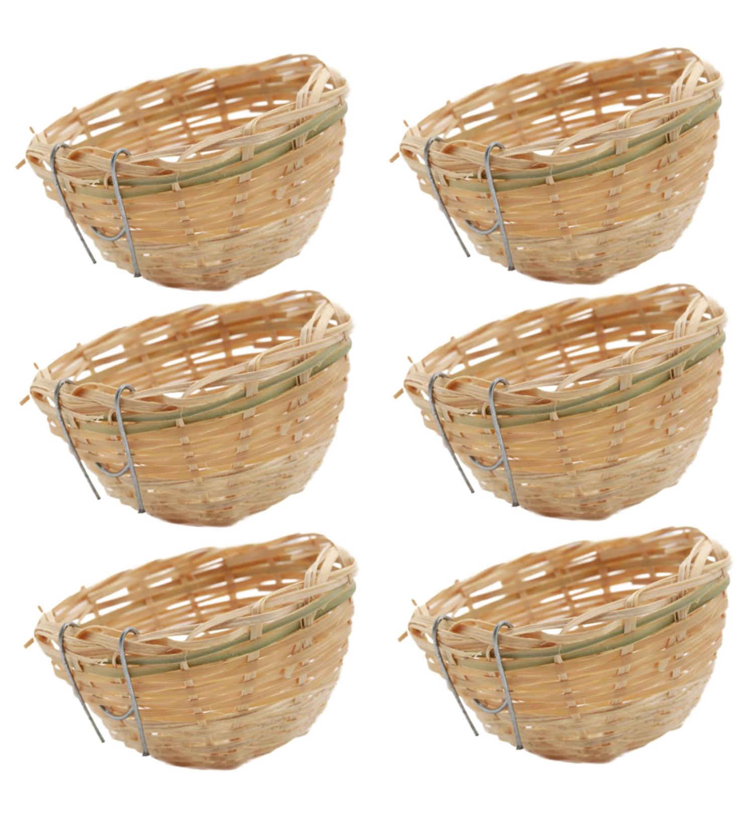 Obelunrp Bird Nest for Wildbird 6pcs 3.9inch Bamboo Woven Nesting Boxes for Wild Birds Hatching Breeding Cave for Parrot Canary or Cockatiel - Buy Online on GoSupps.com