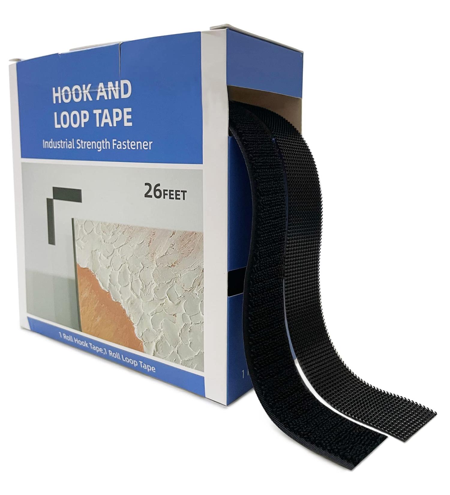 KRUI 1 Inch x 26 Feet Hook and Loop Strips Mounting Tape with Adhesive  Sticky Back Heavy Duty Strips Fastener Roll for Home Office School Organization  Crafting  Home Improvement Decorating 1 In x 26Ft Black - Buy Online on GoSupps.com