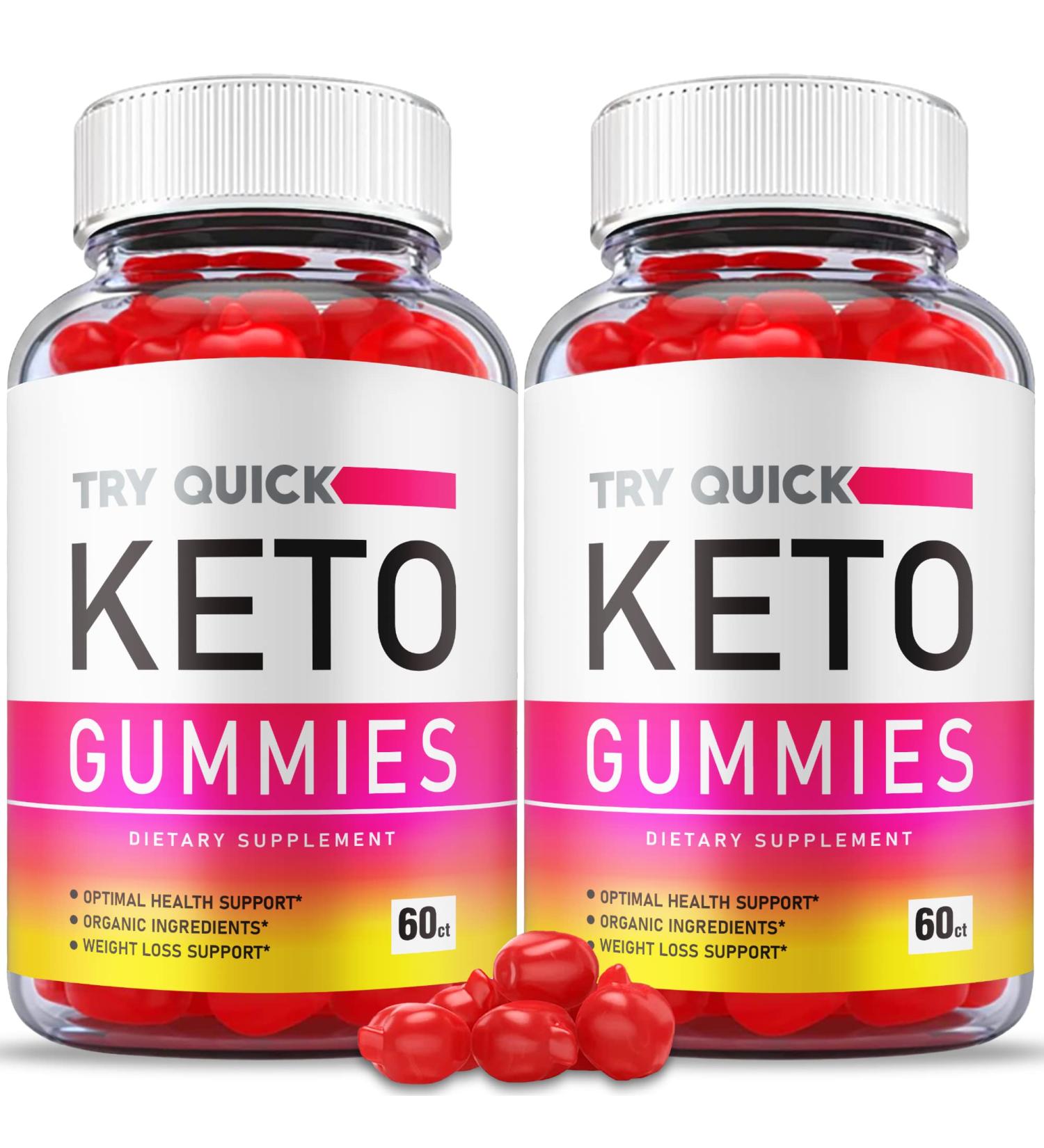 2 Pack Try Quick Keto ACV Gummies with B12, B6, Beet Root Juice - Vegan Non GMO Formula (120 Gummies) - Buy Online on GoSupps.com