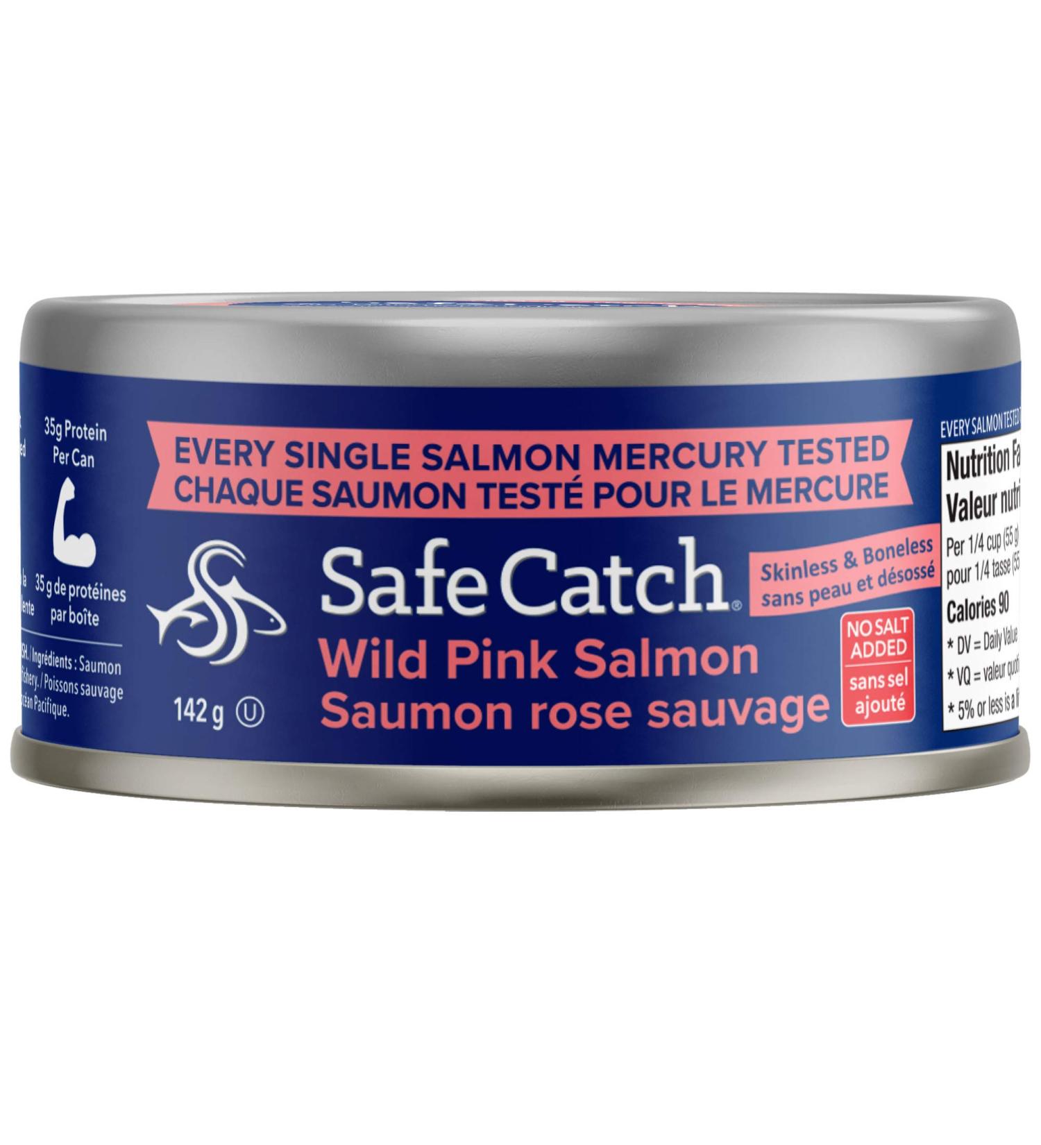 Safe Catch Wild Pacific Pink Salmon Canned Wild-Caught No Salt Added Skinless Boneless Salmon Fish Mercury Tested Kosher 6 Pack Can Salmon 5oz - Buy Online on GoSupps.com