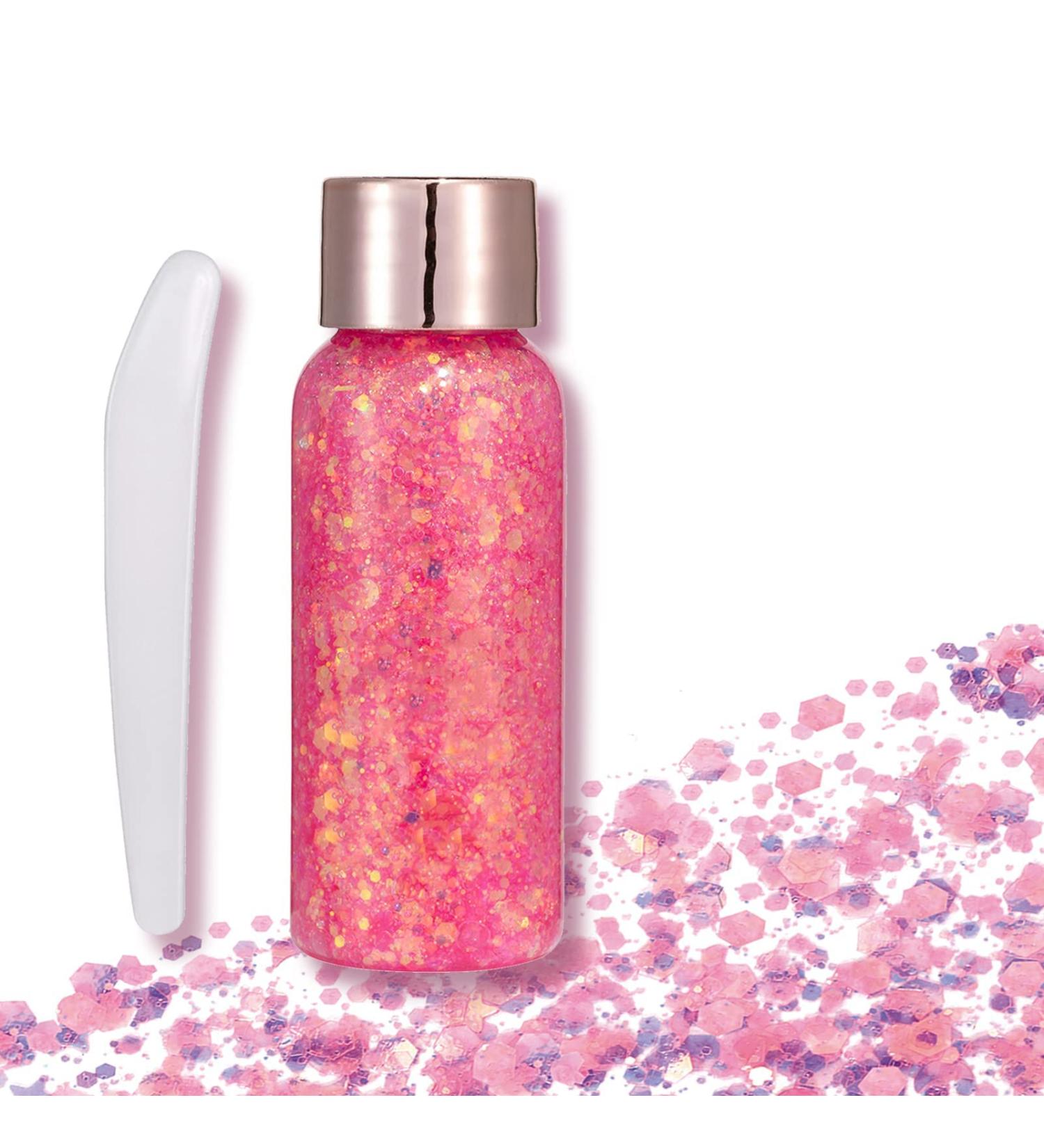 Body Glitter Gel Sequins Glitter Chunky Liquid Eyeshadow Glitter Cosmetic Glitter Face and Body Gel Sparkling Festival Party Lotion Glitter for Face Body Eye Hair Makeup DIY Art (Pink) Chunky Glitter 104 Pink - Buy Online on GoSupps.com