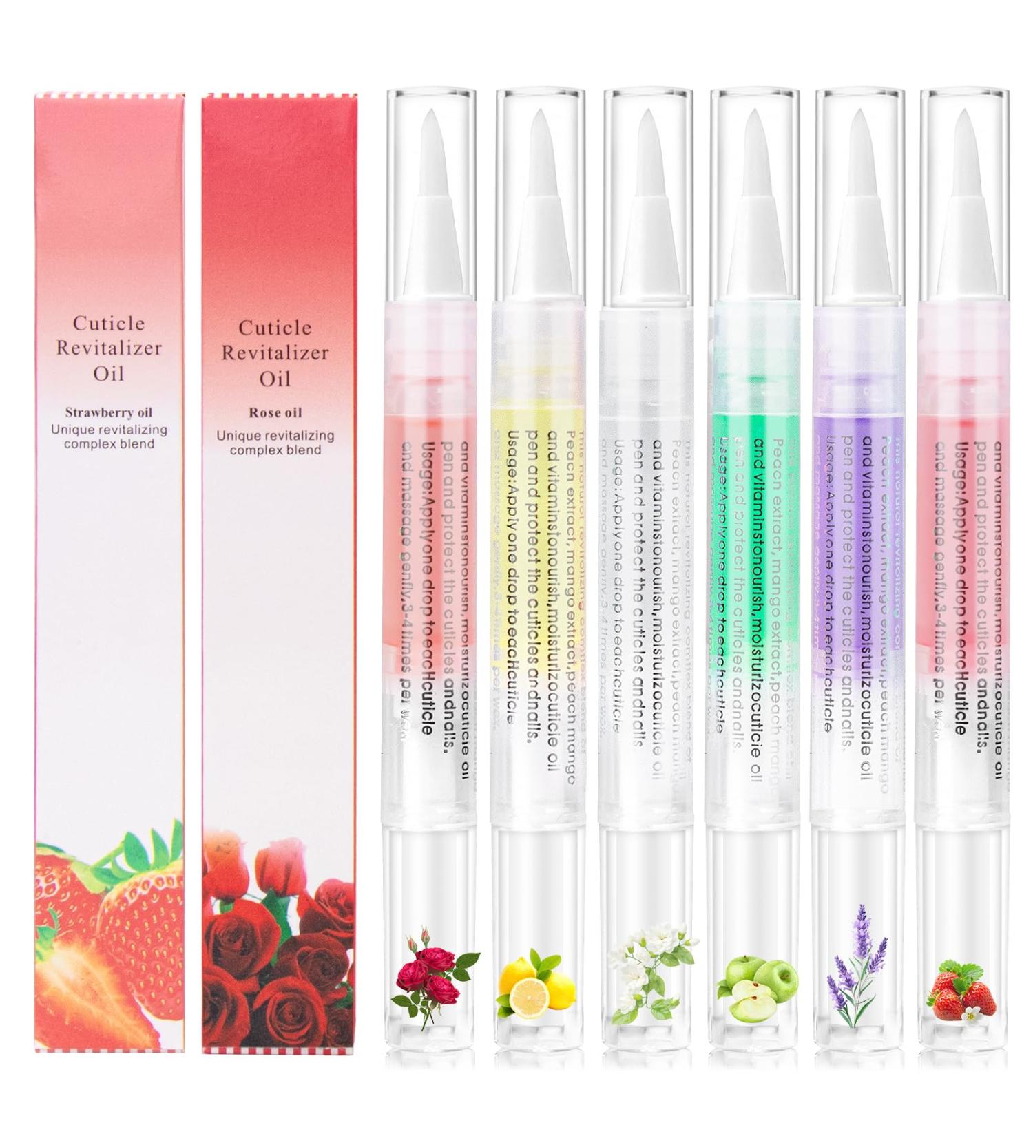 Stylo huile pour cuticules pour ongles stylo huile pour le soin des ongles 6 saveurs huile d'ongles hydrate renforce r pare revitalisant - Buy Online on GoSupps.com