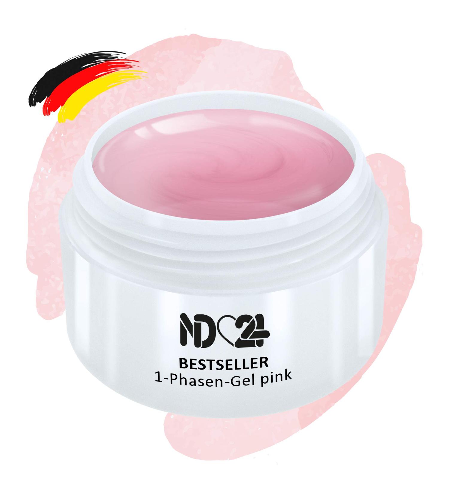 1-Phase Gel Pink Medium Viscosity - 3in1 Easy UV Nail Gel (30ml) | Made in Germany - International Shipping Available - Buy Online on GoSupps.com