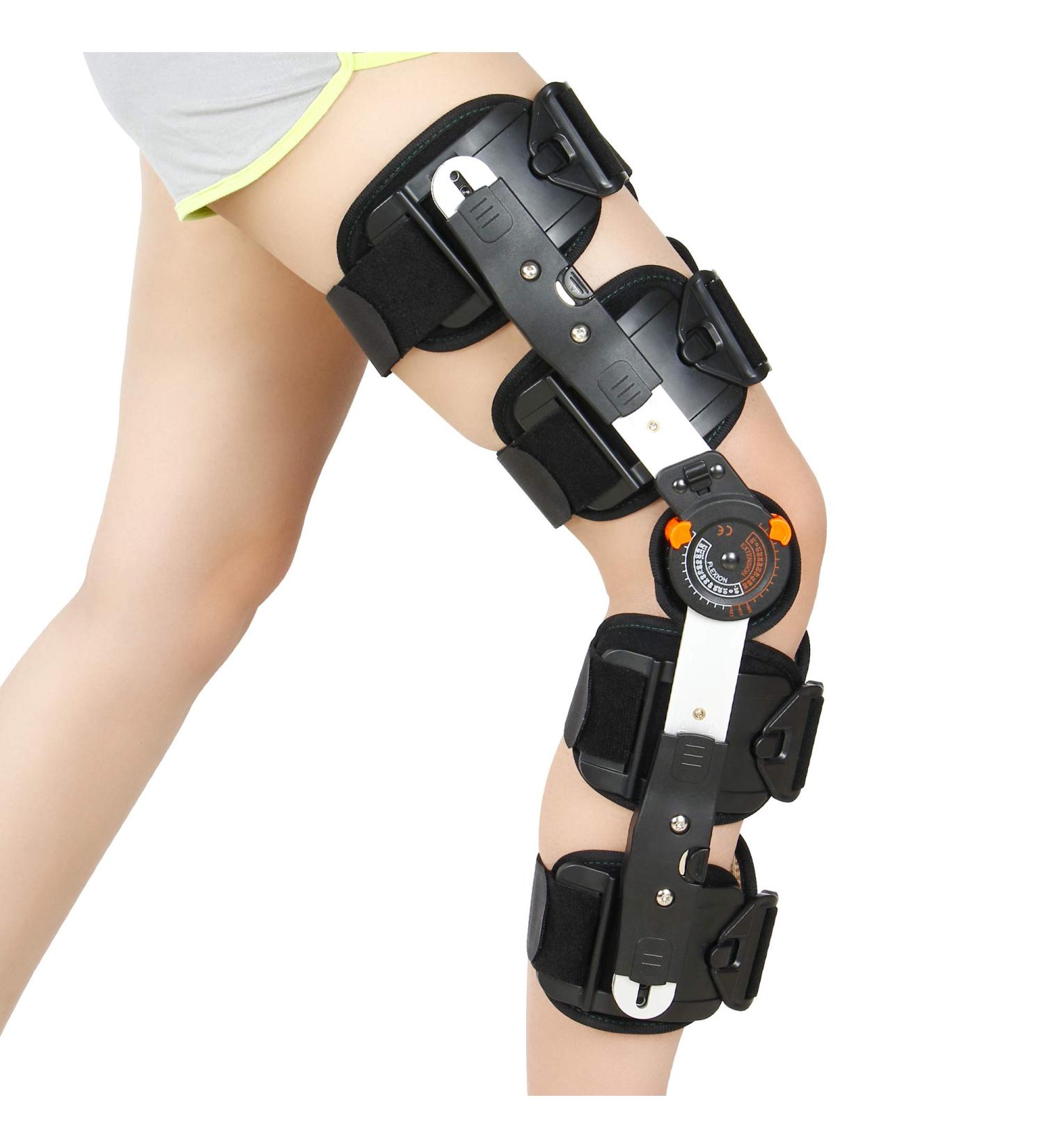 REAQER Hinged Knee ROM Brace - Adjustable Support for Knee Injury Recovery & Postoperative Rehabilitation - Buy Online on GoSupps.com