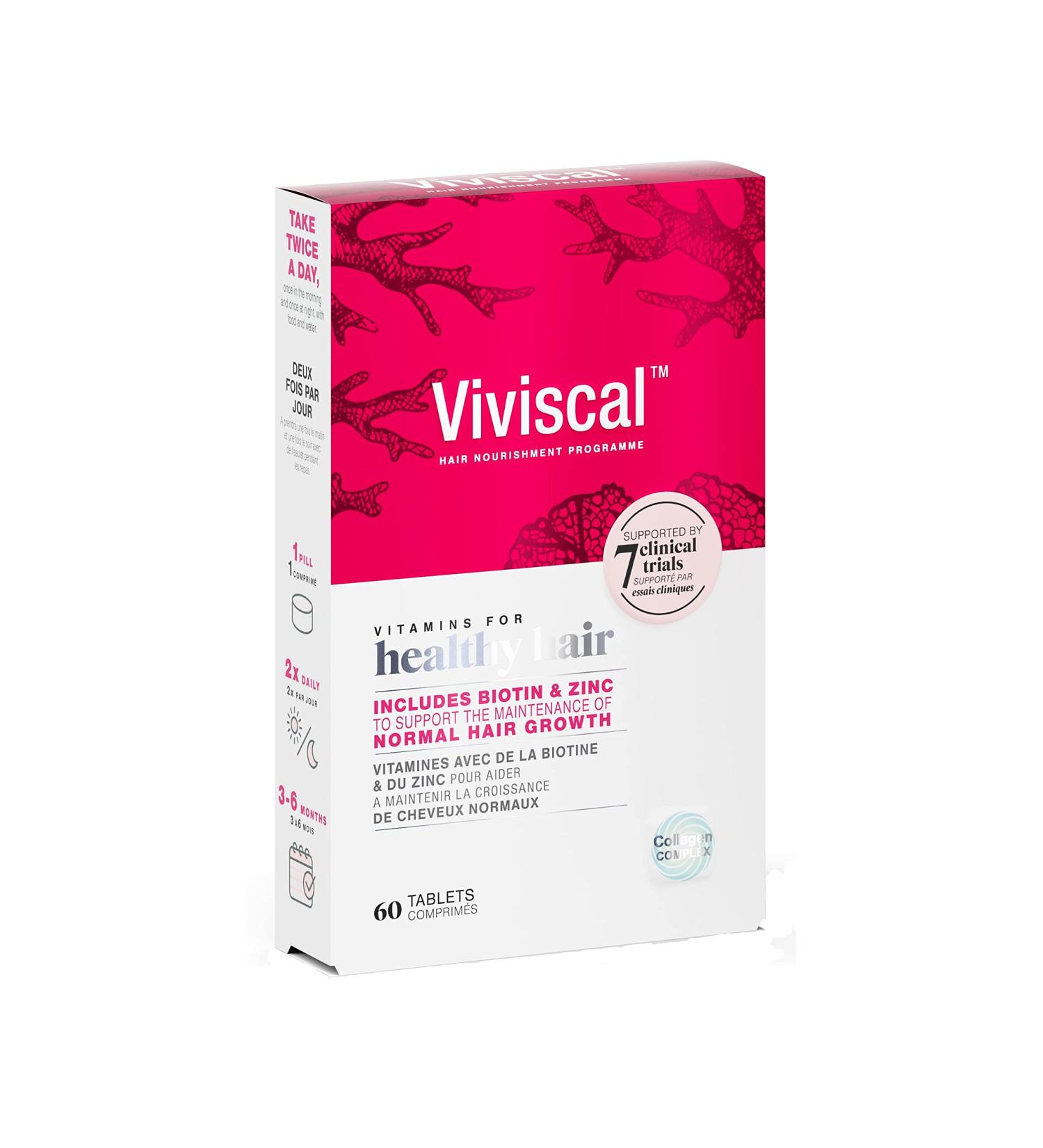 Viviscal - Hair Supplements Promotes Hair Growth & Health 100% Natural Ingredients with AminoMar C/Biotin/Zinc Protein Complex 60 Capsules (1 Month Supply) - Buy Online on GoSupps.com