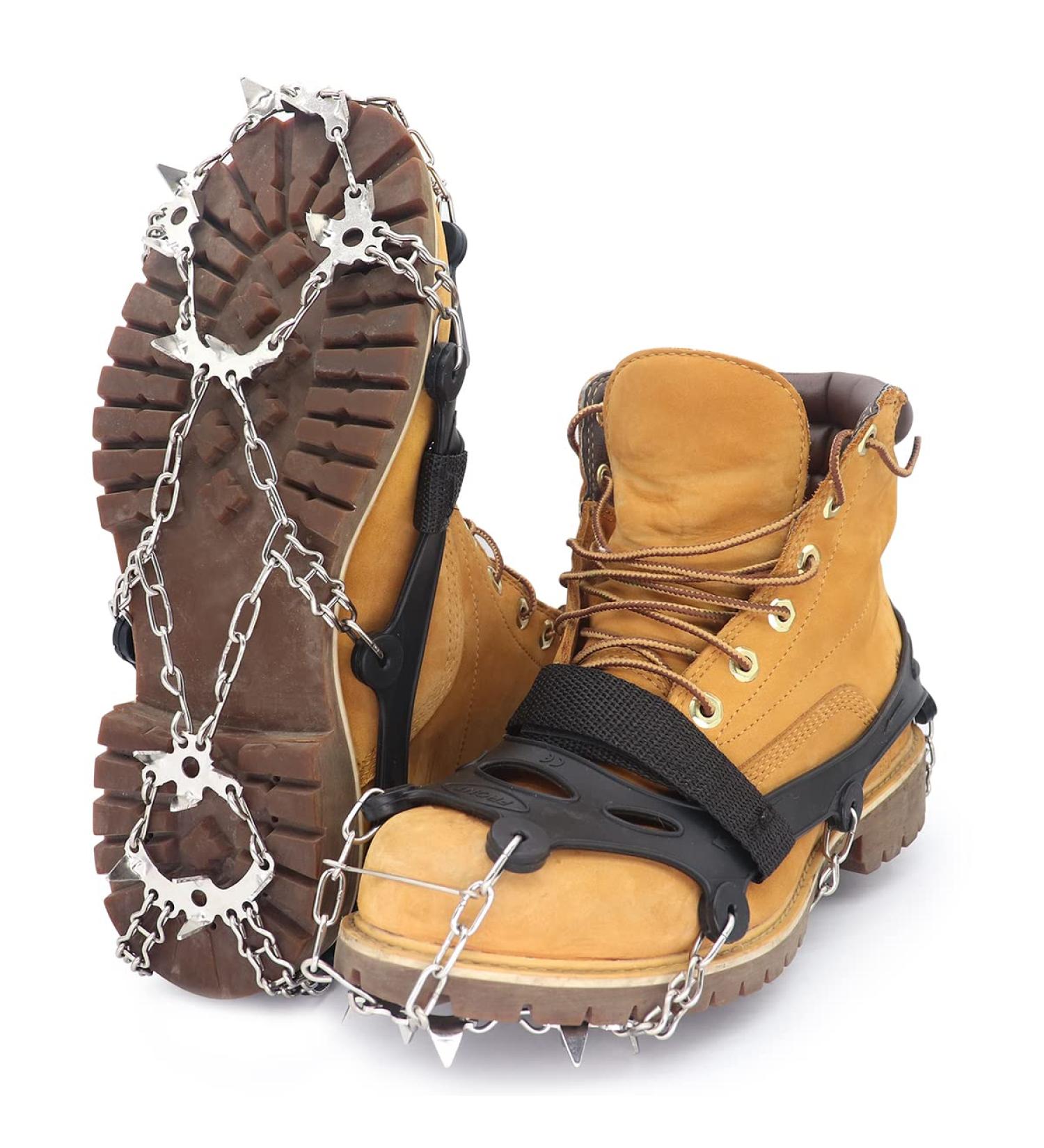 Henoty 19-Spikes Ice Cleats for Hiking Boots - Snow Grips for Women, Men, and Kids | Safe Traction for Hiking, Fishing, Climbing, and Mountaineering - Buy Online on GoSupps.com