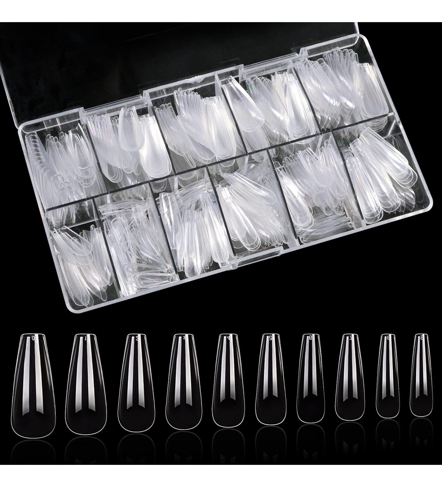 Sularpek Nail Tips - 500 Clear Fake Nails for Acrylic Art | 10 Sizes Transparent Toenails for Women DIY Nail Design - Buy Online on GoSupps.com