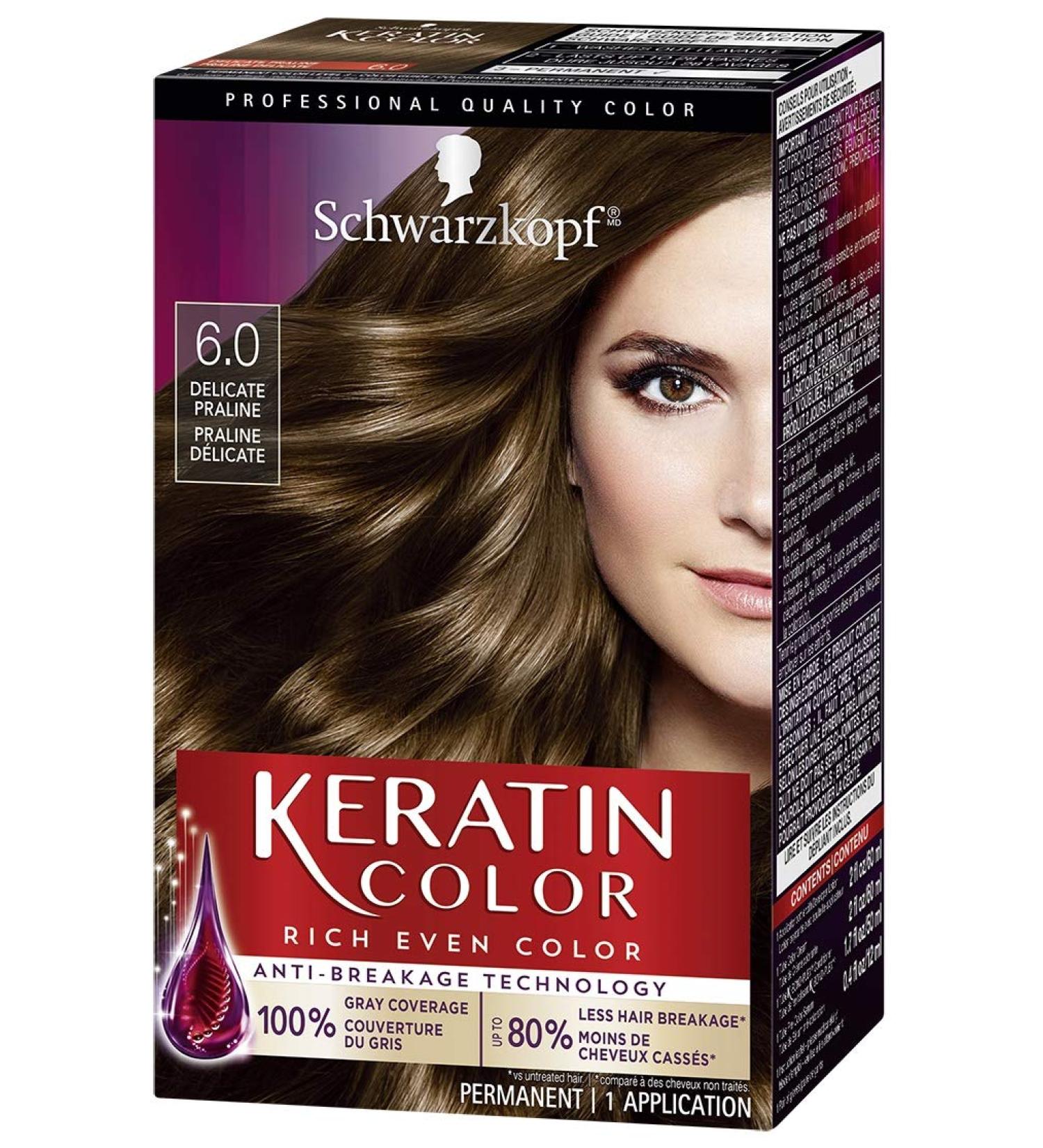 Schwarzkopf Keratin Color Anti-Age Hair Color Cream 6.0 Delicate Praline - 1 Count - Buy Online on GoSupps.com