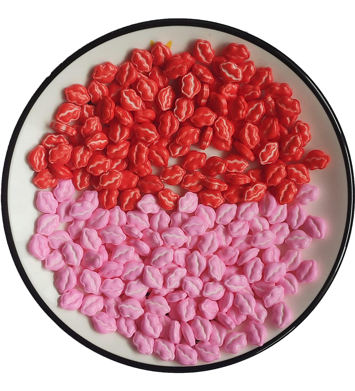 Edible Red & Pink Lips Sprinkles - Cake, Cupcake, and Cookie Decorations for Valentine's Day - Buy Online on GoSupps.com