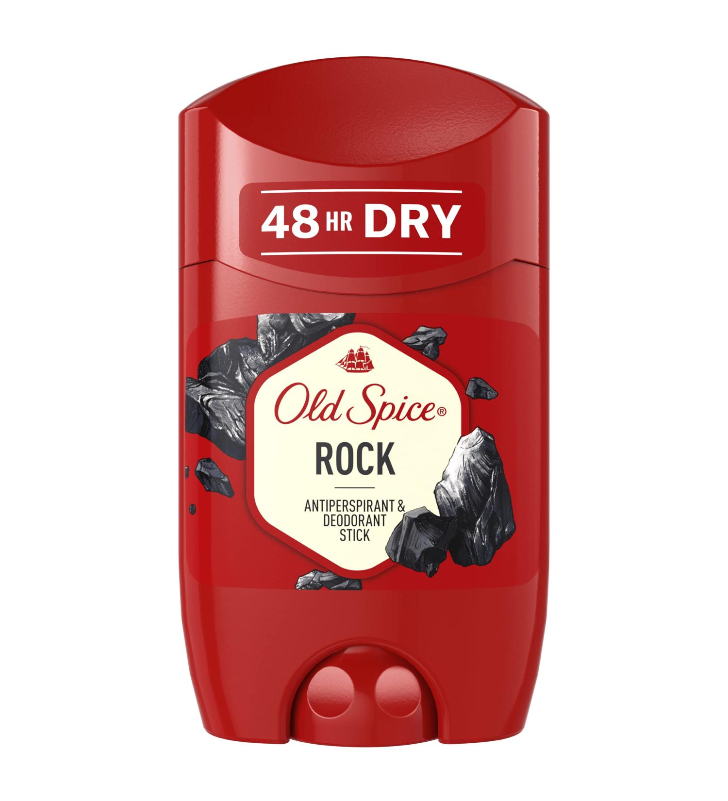 Old Spice Antiperspirant Stick Rock - 50 ml - For men - 48 hour protection - Against perspiration - Buy Online on GoSupps.com