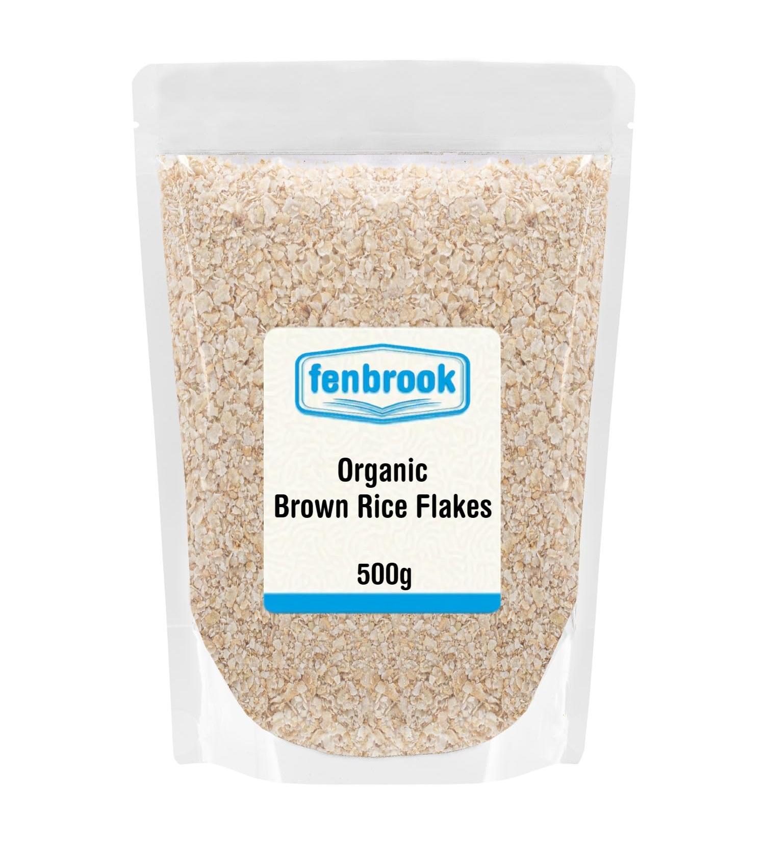 500g Organic Brown Rice Flakes | Certified by Fenbrook Organic - Buy Online on GoSupps.com