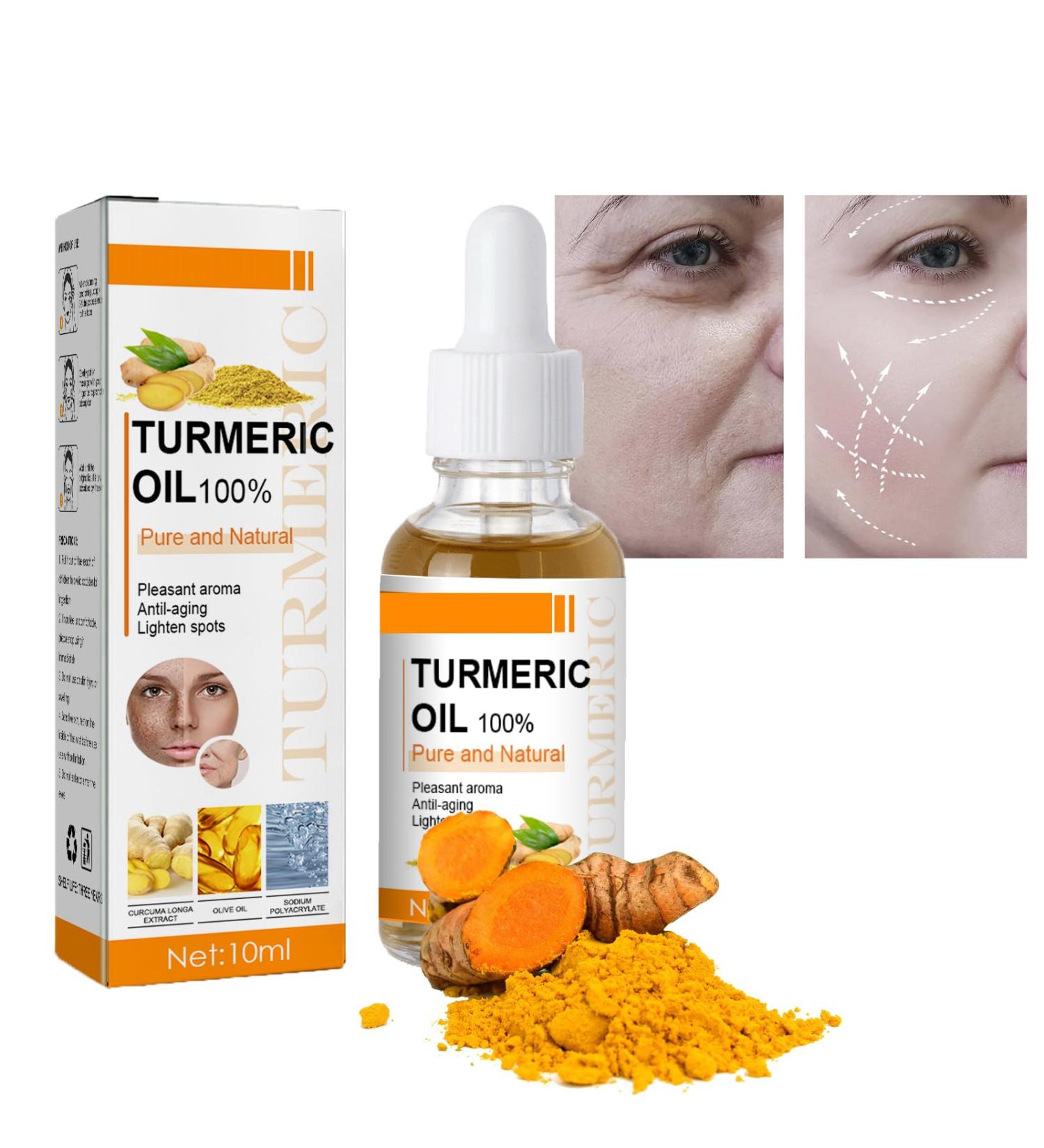 Turmeric Oil Facial Serum Turmeric Spot Correcting Serum & Illuminating Serum improves dullness diminishes spots improves skin tone moisturises and illuminates suitable for all skin type (10ML) - Buy Online on GoSupps.com