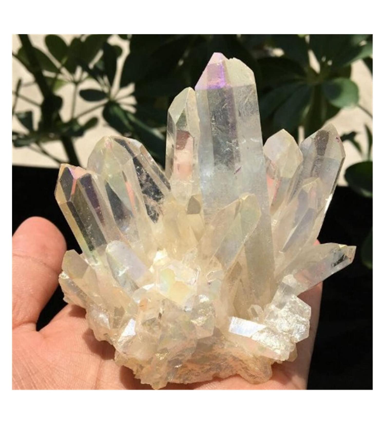 Crystal Rough Natural Crystal Rough 200g-350g Rare Beautiful White Flame Aura Quartz Crystal Cluster Specimen Home Decoration - Buy Online on GoSupps.com
