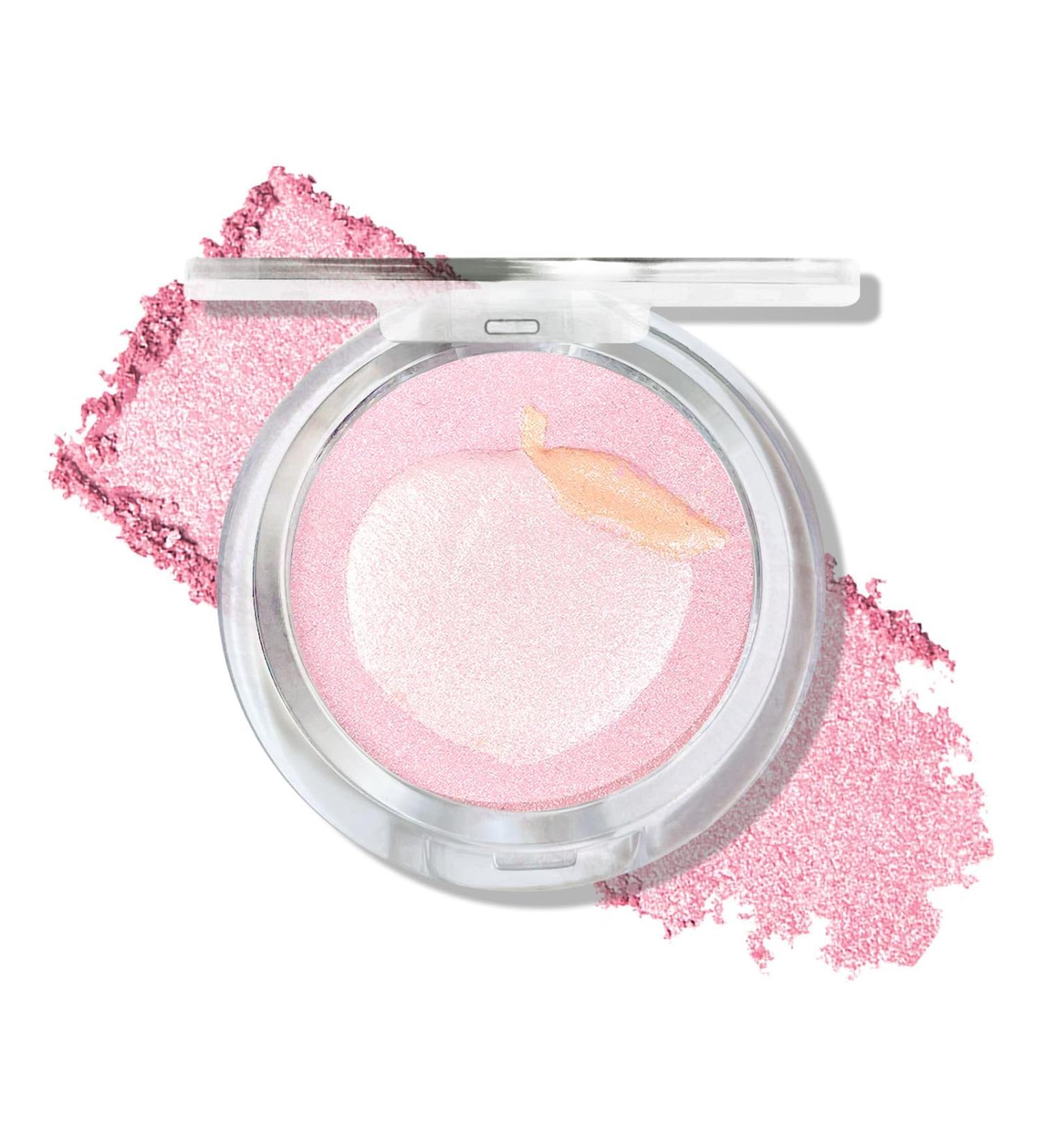 Prreal Multi-Color Highlighter Palette - Peach Highlighter & Blendable Brush for Flawless Face Contour Makeup - Buy Online on GoSupps.com