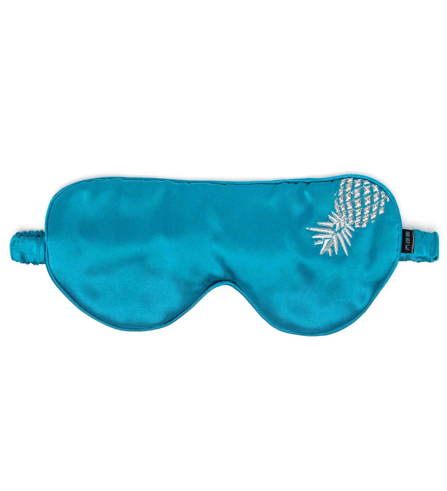 THXSILK 100% Mulberry Silk Sleeping Mask & Blindfold - Embroidered Stylish Eyemask in Blue | Perfect for Travel - Buy Online on GoSupps.com