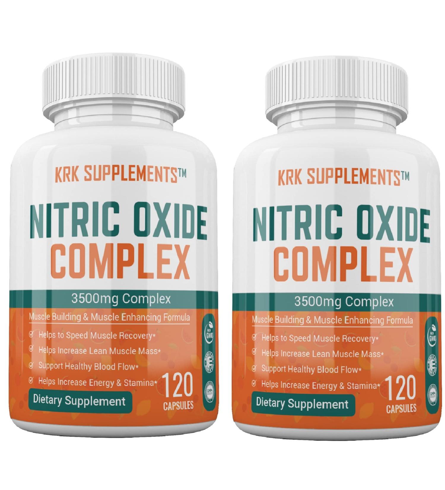 2 Bottles Nitric Oxide Complex 3500mg Per Serving L-Arginine HCL AAKG AKG Alpha Ketoglutarate Citrulline Malate 240 Total Capsules 1 Count (Pack of 240) - Buy Online on GoSupps.com