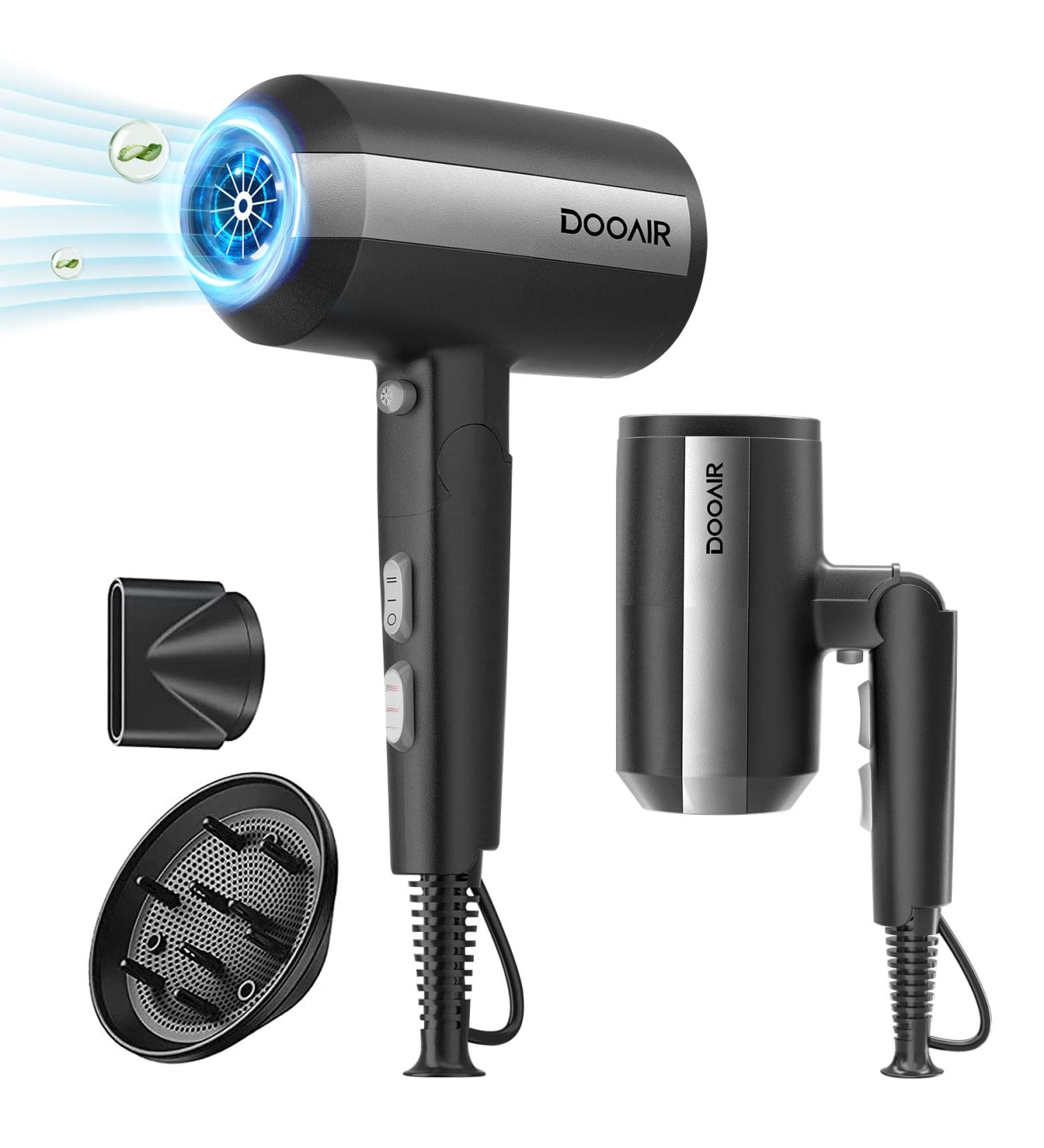 DOOAIR Professional Ionic Hair Dryer with Diffuser - 1875W Powerful Fast Dry - 3 Heating/2 Speed Settings - Blue-Black - Buy Online on GoSupps.com