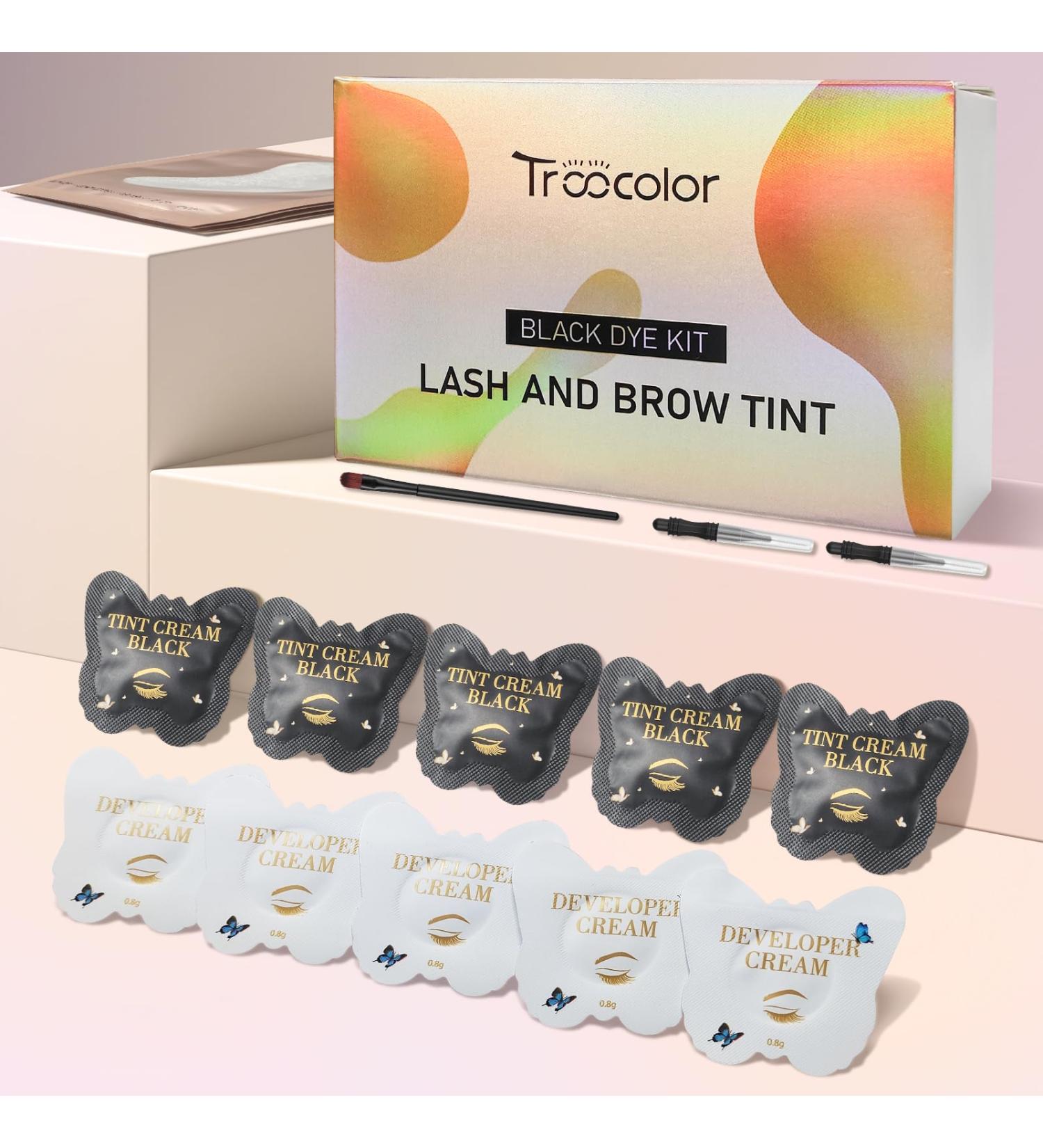 Buy Black Eyelash Dye Kit Salon-Grade Tinting Tools for Natural Voluminous Home DIY Color - Buy Online on GoSupps.com