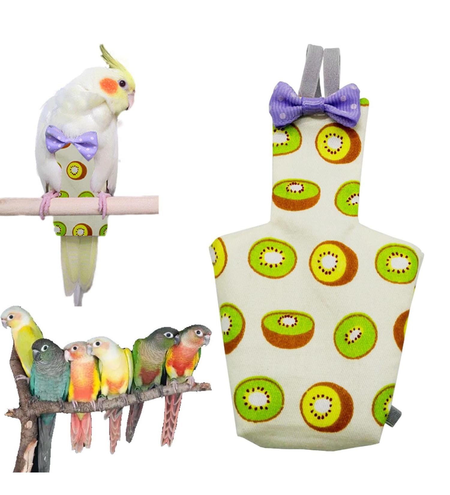 EsEico Reusable Parrots Nappy Pure Cotton Bird Washable Diapers Soft Parrot Nappy Multicoloured Printed Design Adjustable Cotton Fabric Pee Pads for Medium Parrots Cockatiels and Lovebirds. Kiwi - Buy Online on GoSupps.com
