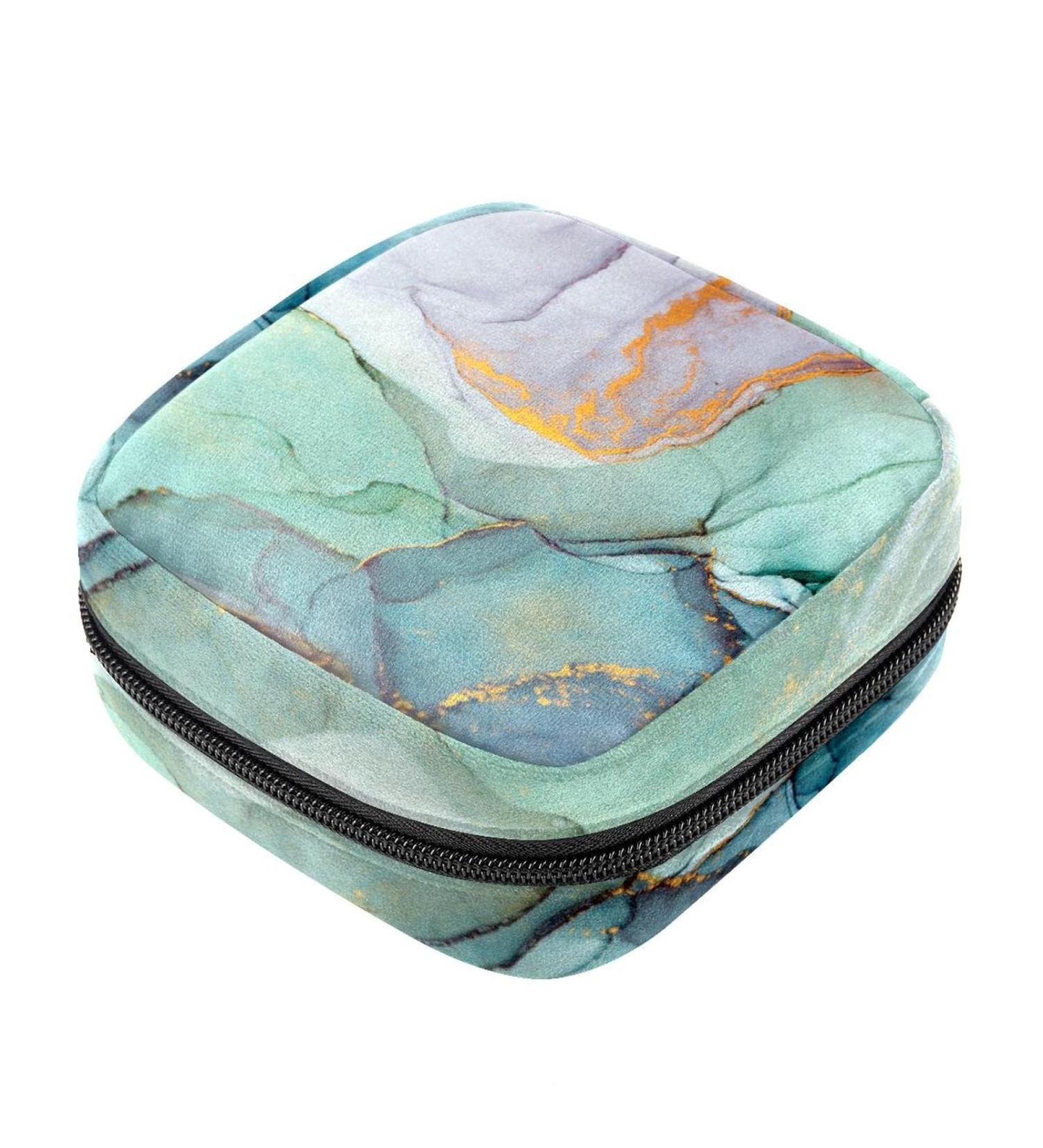 Abstract Marble Sanitary Napkin Storage Bag, Menstrual Cup Pouch | Multicoloured 05 - Buy Online on GoSupps.com