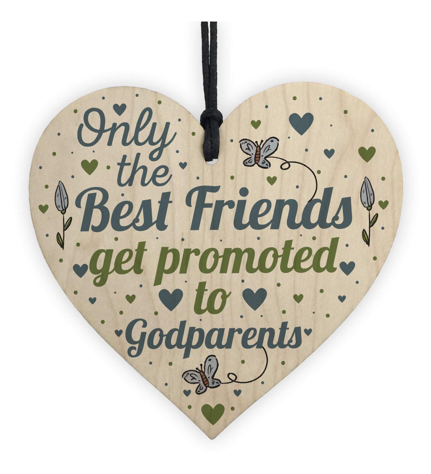 Godparents Gift - Wooden Heart Keepsake for Christening - Godmother Godfather Plaque - Buy Online on GoSupps.com
